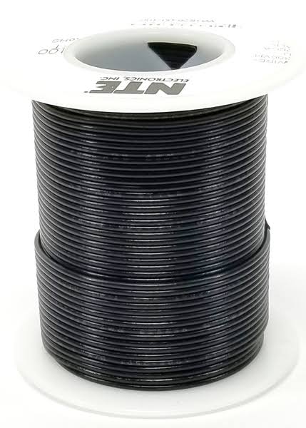 Hookup Wire, Solid, 20 Gauge, 300V, 25 ft., Black 78-12010
