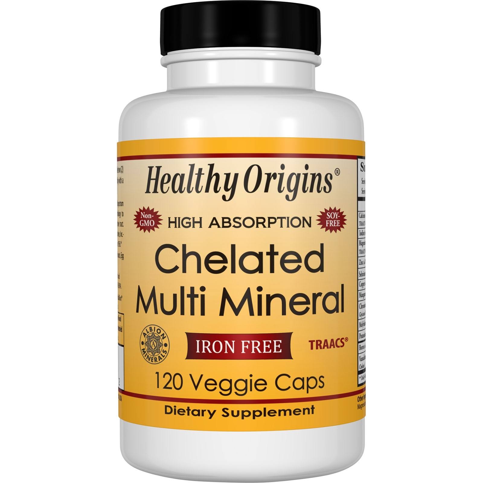 Healthy Origins Chelated Multi Mineral Iron Free 120 Veggie Caps