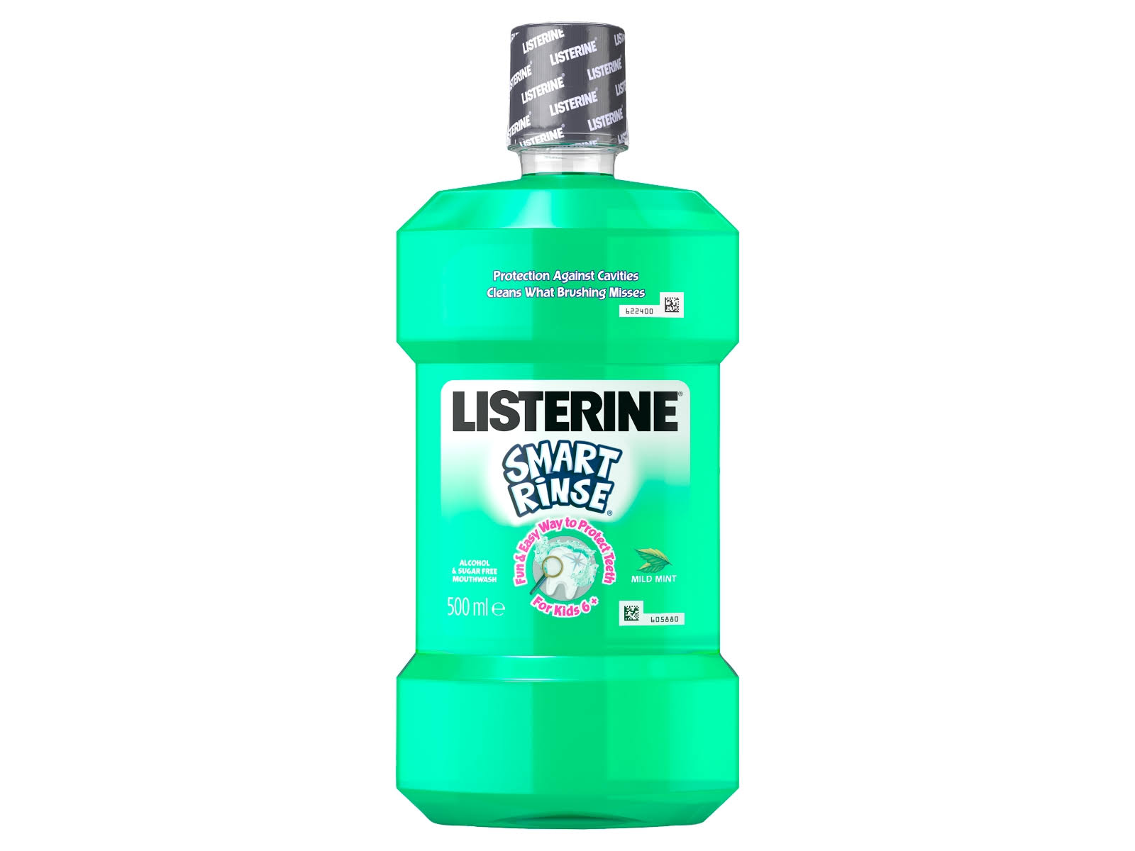 Listerine Smart Rinse Mouthwash - Mild Mint, 500ml