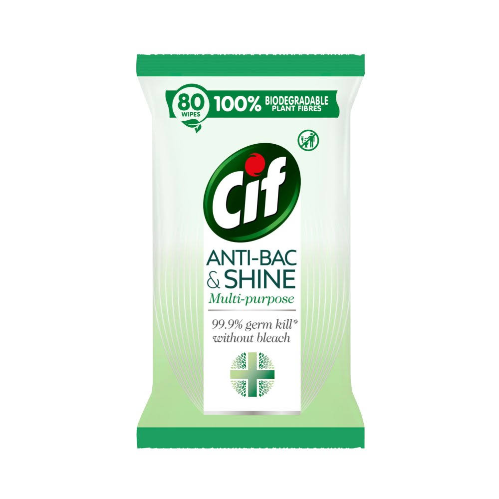 Cif Antibac & Shine Antibacterial Wipes Disinfectant