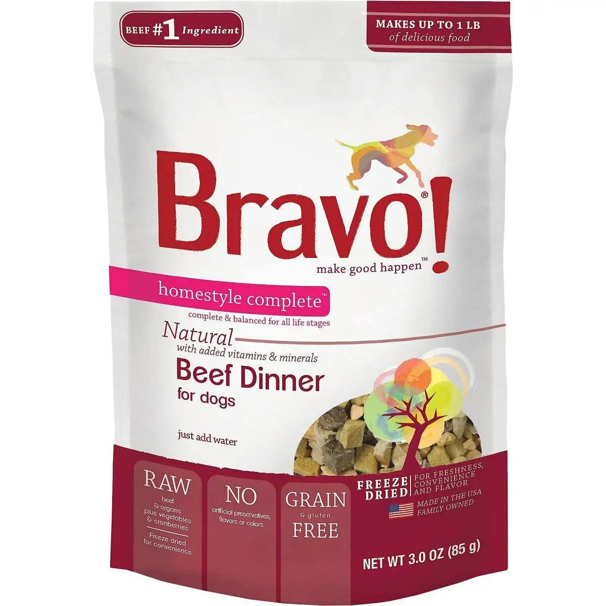 Bravo! Homestyle Complete Dog Food - Beef Dinner, 3oz