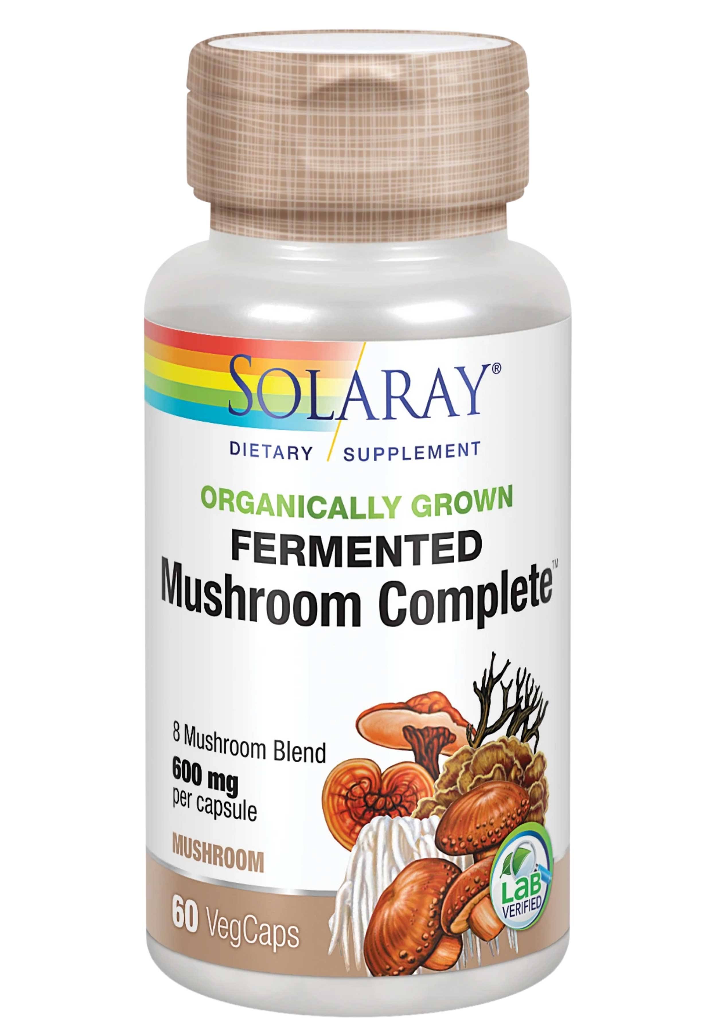 Solaray Organic Fermented Mushroom Complete Dietary Supplement - 60 Capsules