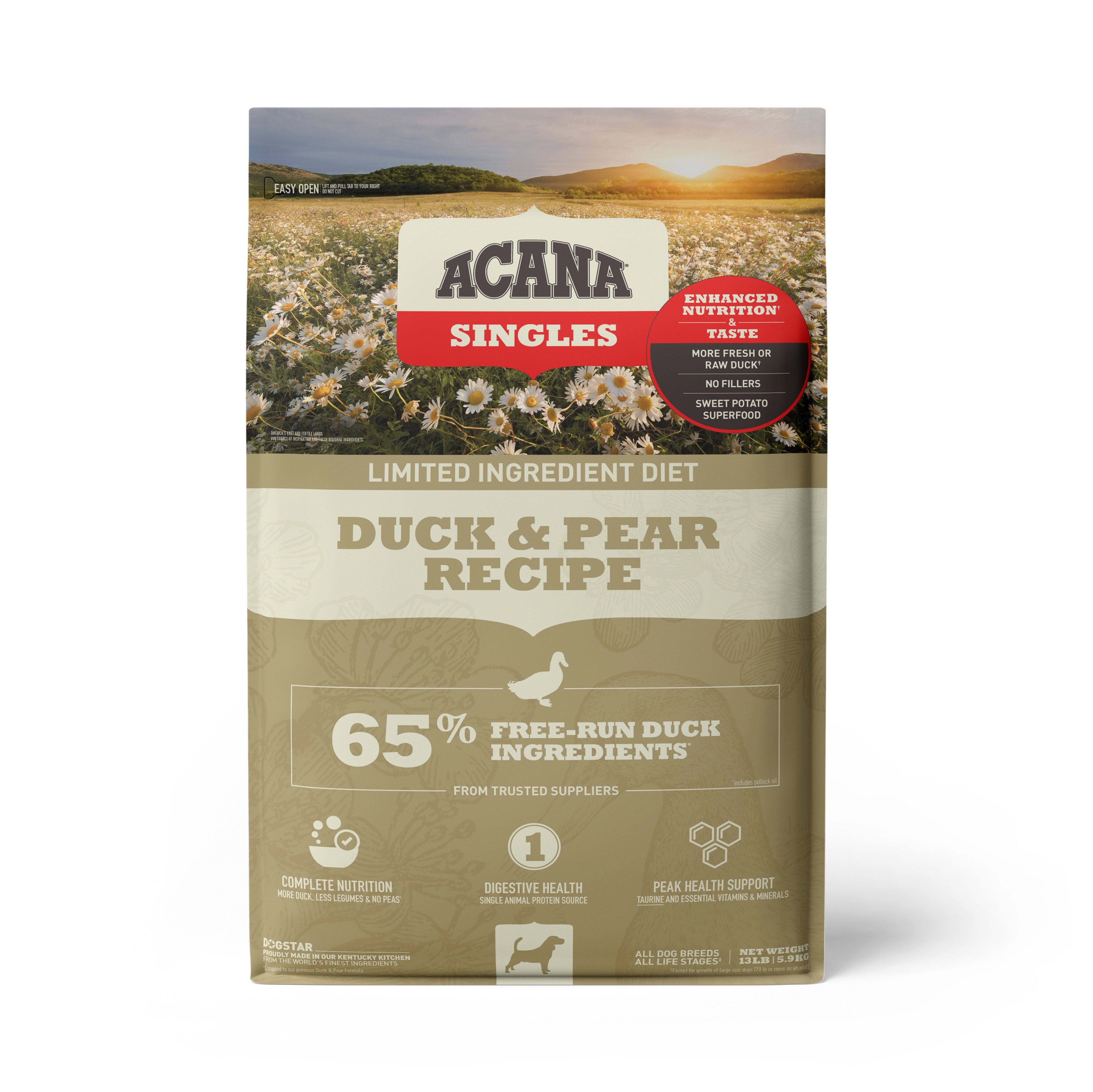ACANA Singles Duck & Pear Dry Dog Food (13 lbs)