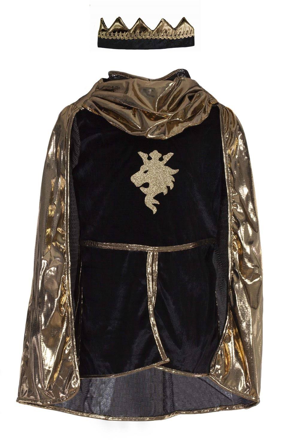 Great Pretenders - 5-6 Years Gold Tunic Cape Crown Knight Set