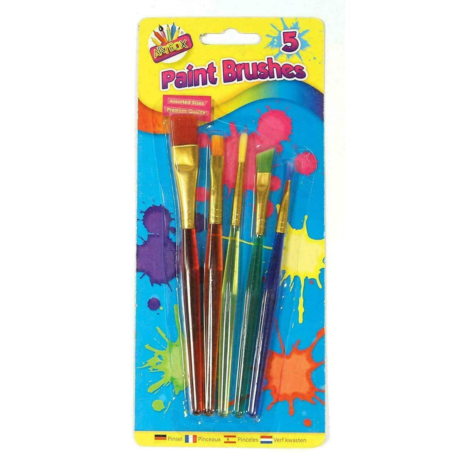 ArtBox - 5 Assorted Children's Clear Paint Brushes