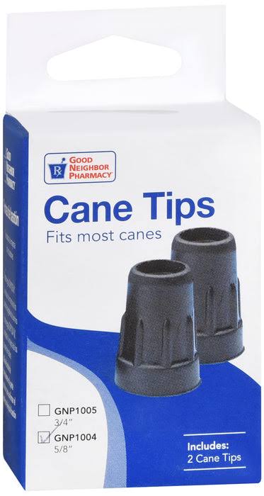 GNP Cane Tips Black, 2 Cane Tips