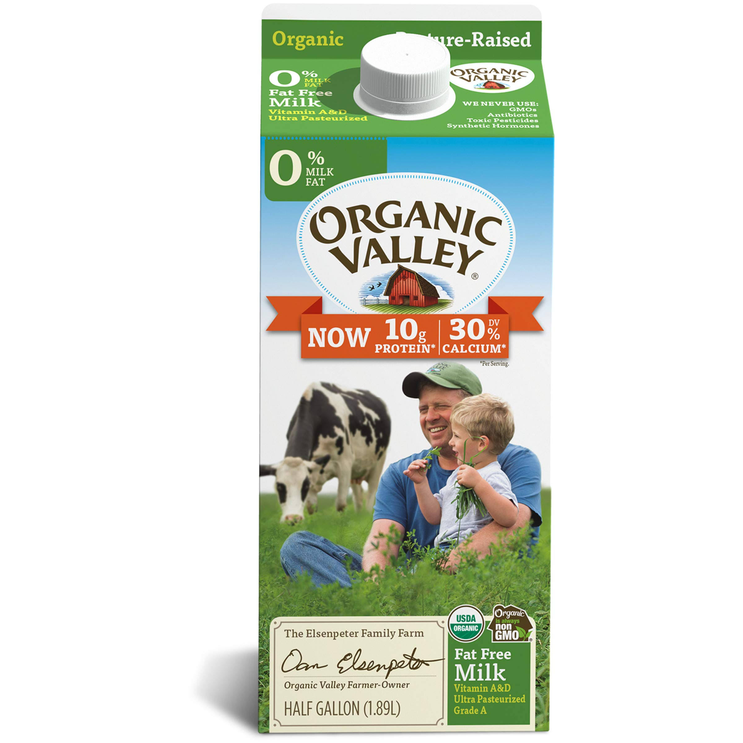 Organic Valley Organic Fat Free Milk - 1.89l