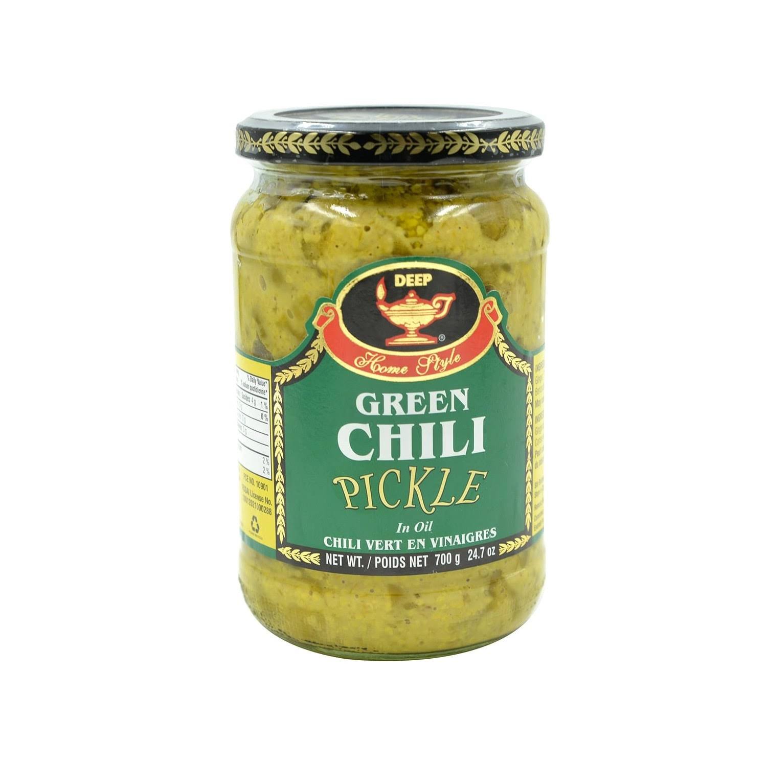 Deep Green Chilli Pickle - 25oz