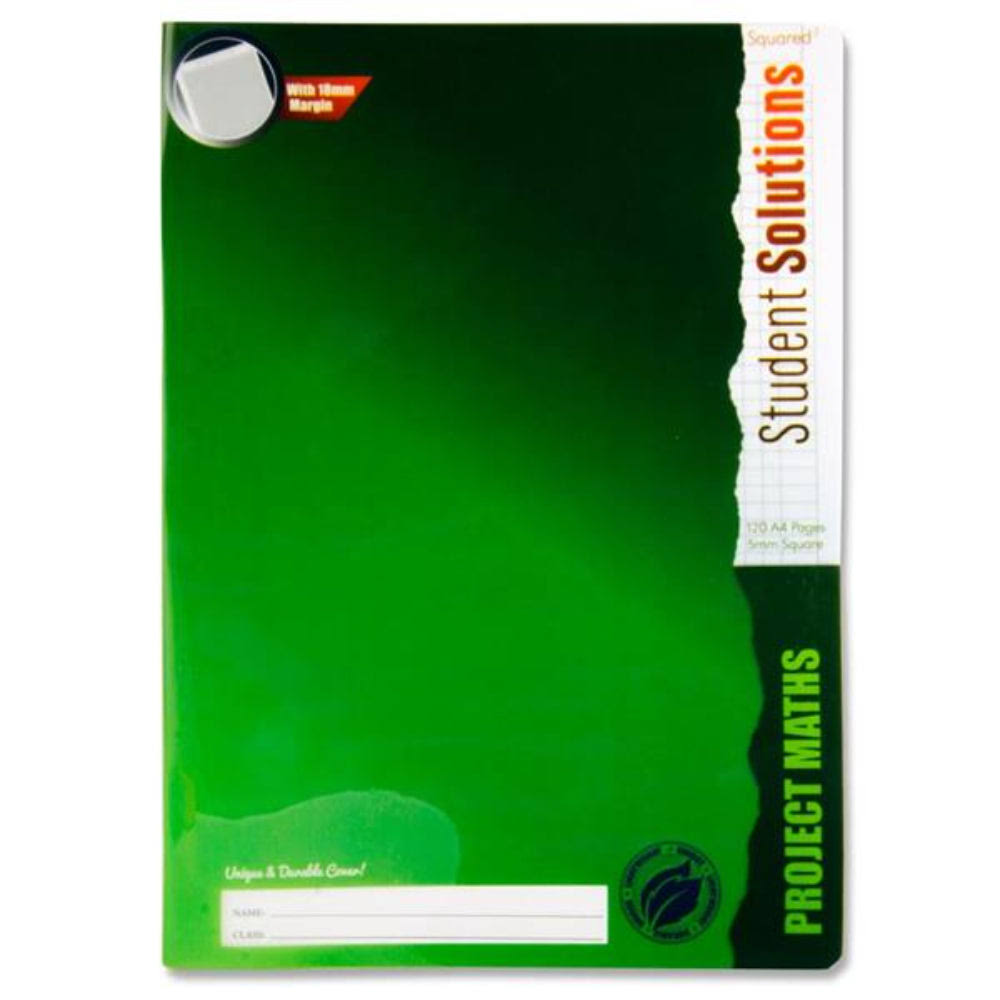 STUDENT SOLUTIONS A4 120pg 5mm sq PROJECT MATH DURABLE COVER COPY BOOK