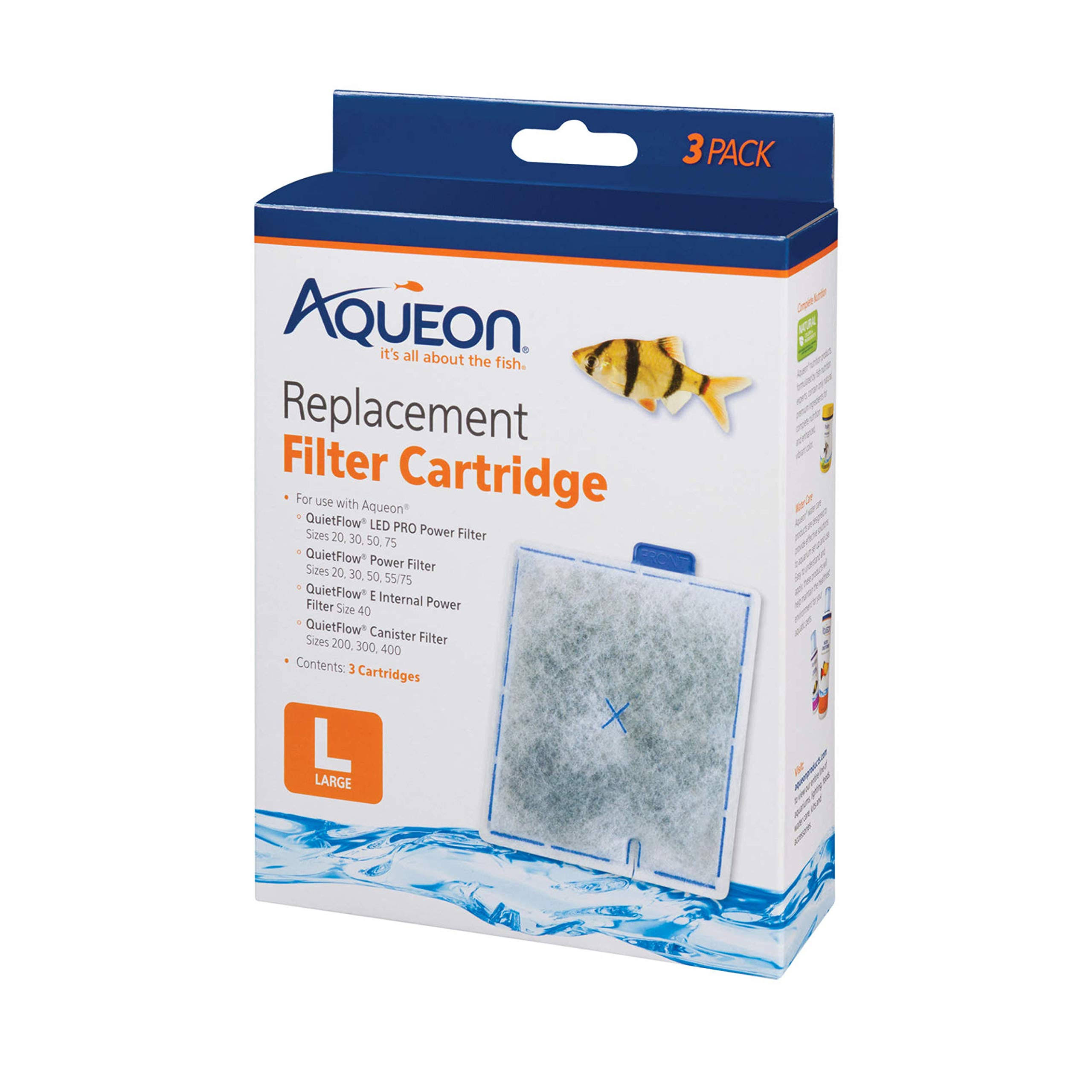 Aqueon Quiet Flow Replacement Filter Cartridges - Large, 3 Pack