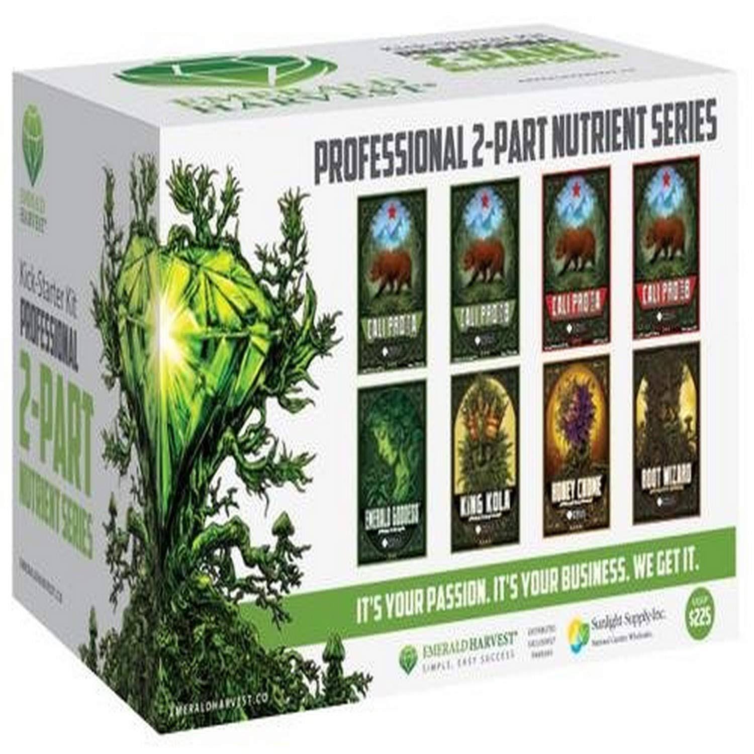 Emerald Harvest Nutrients Kick Starter Kit - 3 Part Base Grow, Micro and Bloom