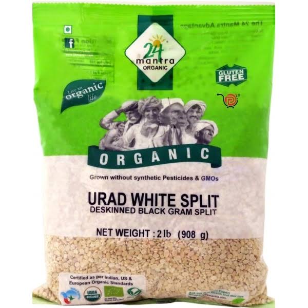 24 Mantra Organic Urad White Split Dal Beans - 908g