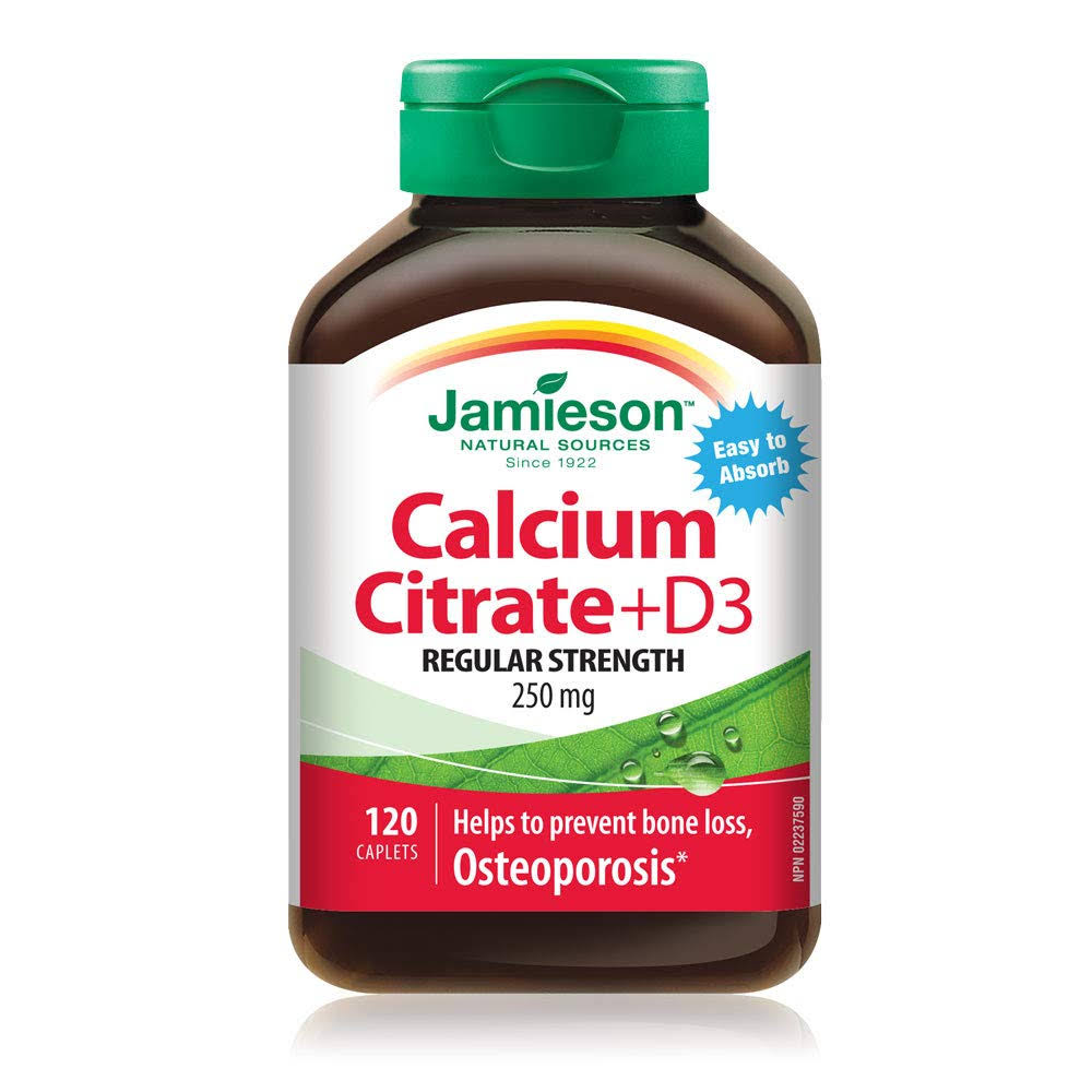 Jamieson Vitamins Calcium Citrate Vitamin D3 Caplets - 120ct