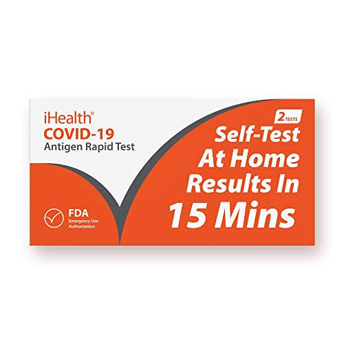 iHealth COVID-19 Antigen Rapid Test,FDA EUA Authorized OTC at-Home Self Test, Results In 15 Minutes With Non-invasive Nasal Swab