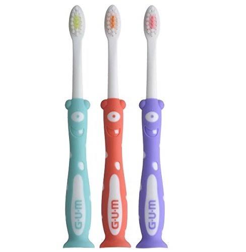 Sunstar 901A Gum Monsterz Kids Age 2+ Toothbrush, Soft, 3 Pack
