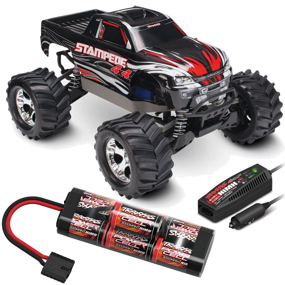 Traxxas TRA67054 Stampede 4x4 4wd Monster Truck - 1/10 Scale, With TQ 2.4GHZ Radio, Black
