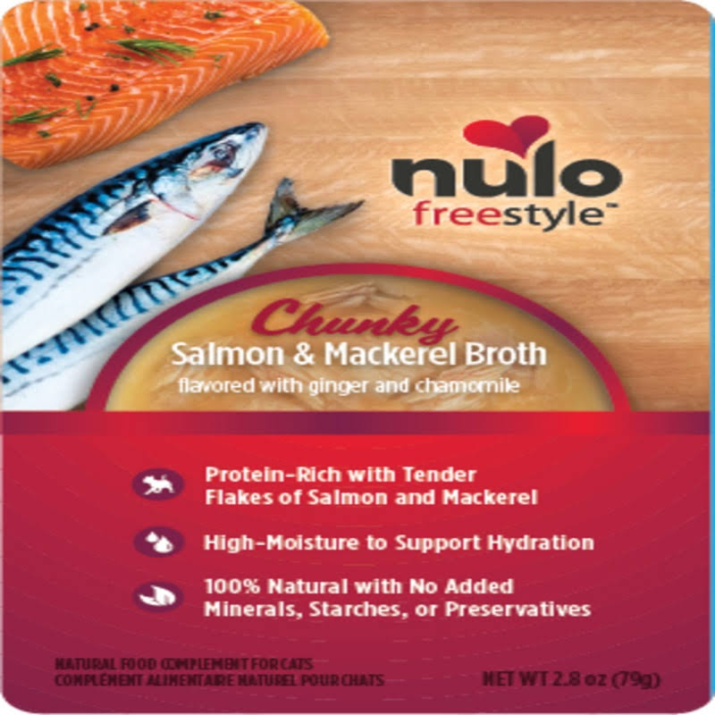 Nulo Freestyle Chunky Salmon & Mackerel Broth for Cats, 2.8-oz