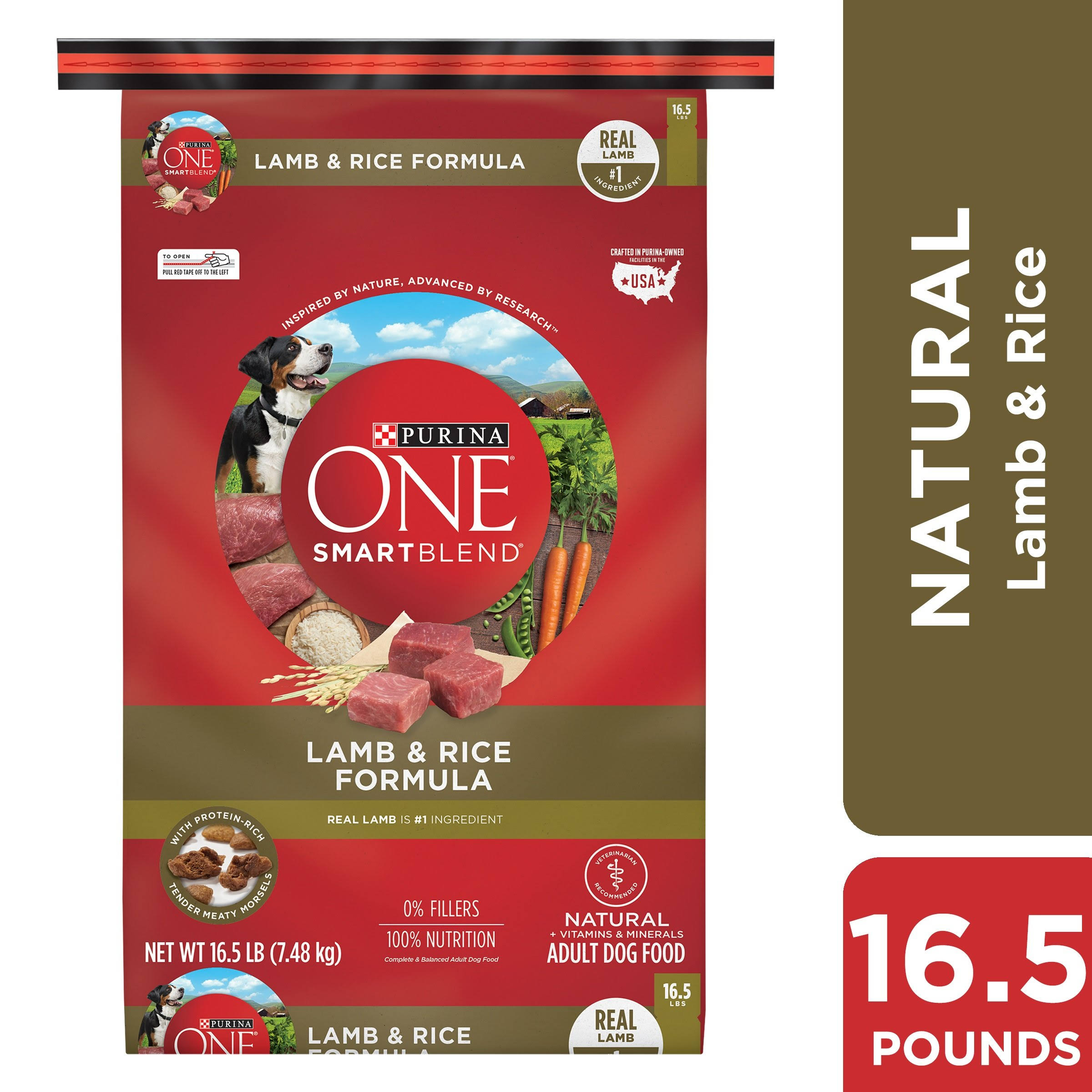 Purina ONE Smartblend Lamb & Rice Formula Adult Premium Dog Food - 16.5lb