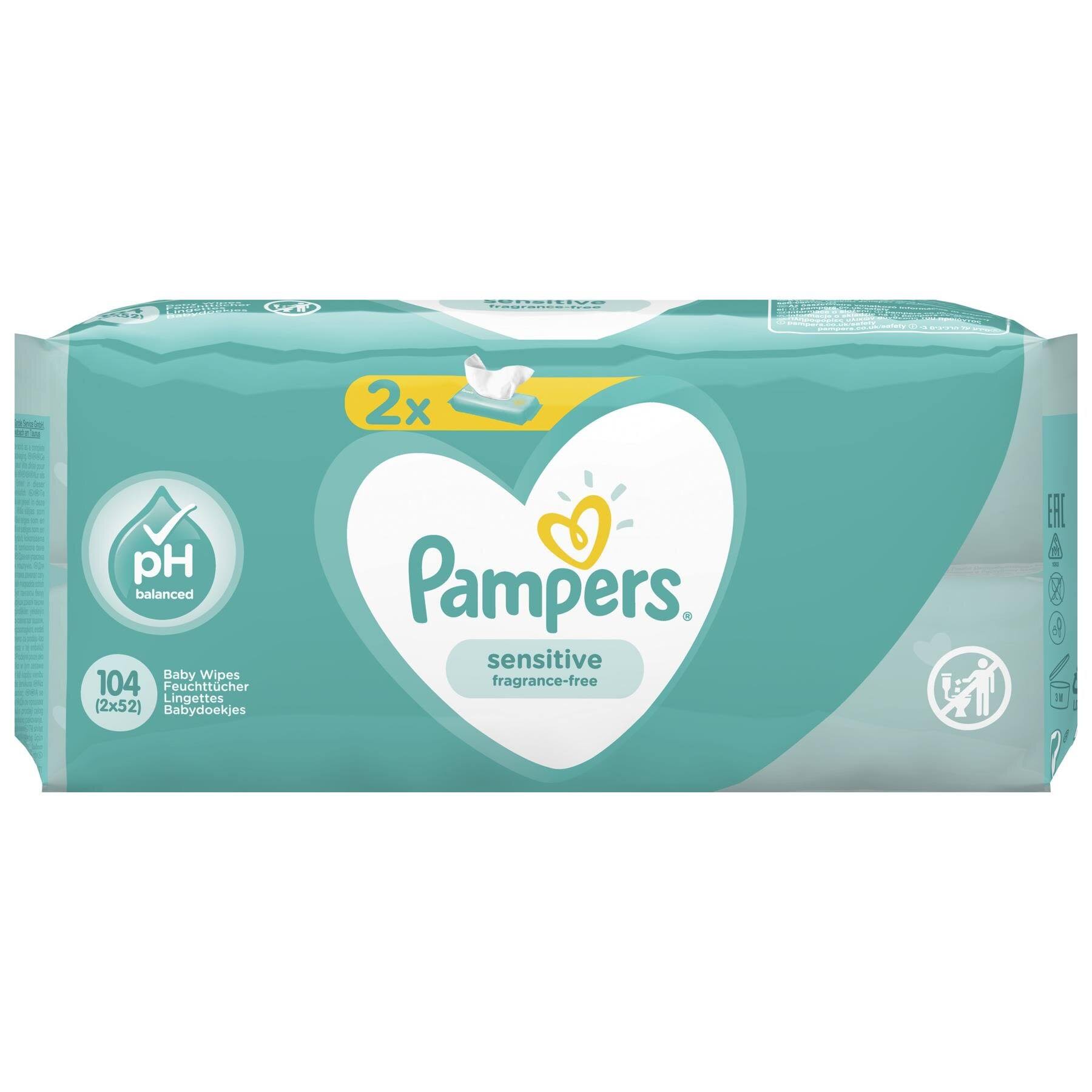Pampers Sensitive Baby Wipes - 52ct