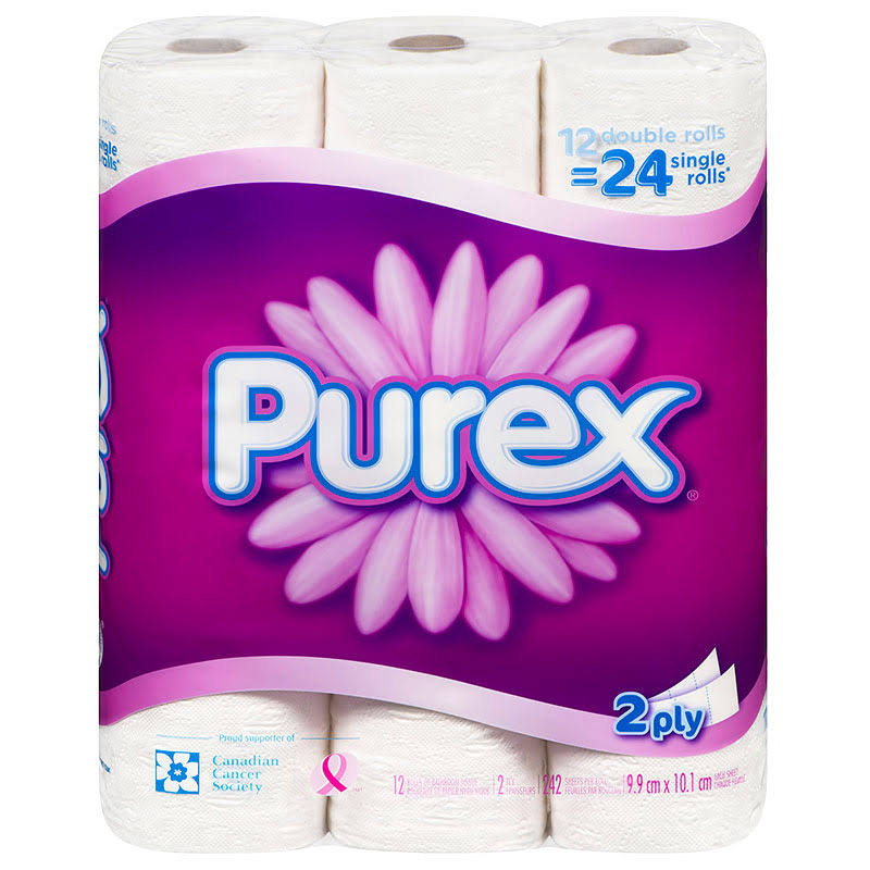 Purex Toilet Tissue - 12 Rolls, Triple, 363 Sheet, 2 Ply