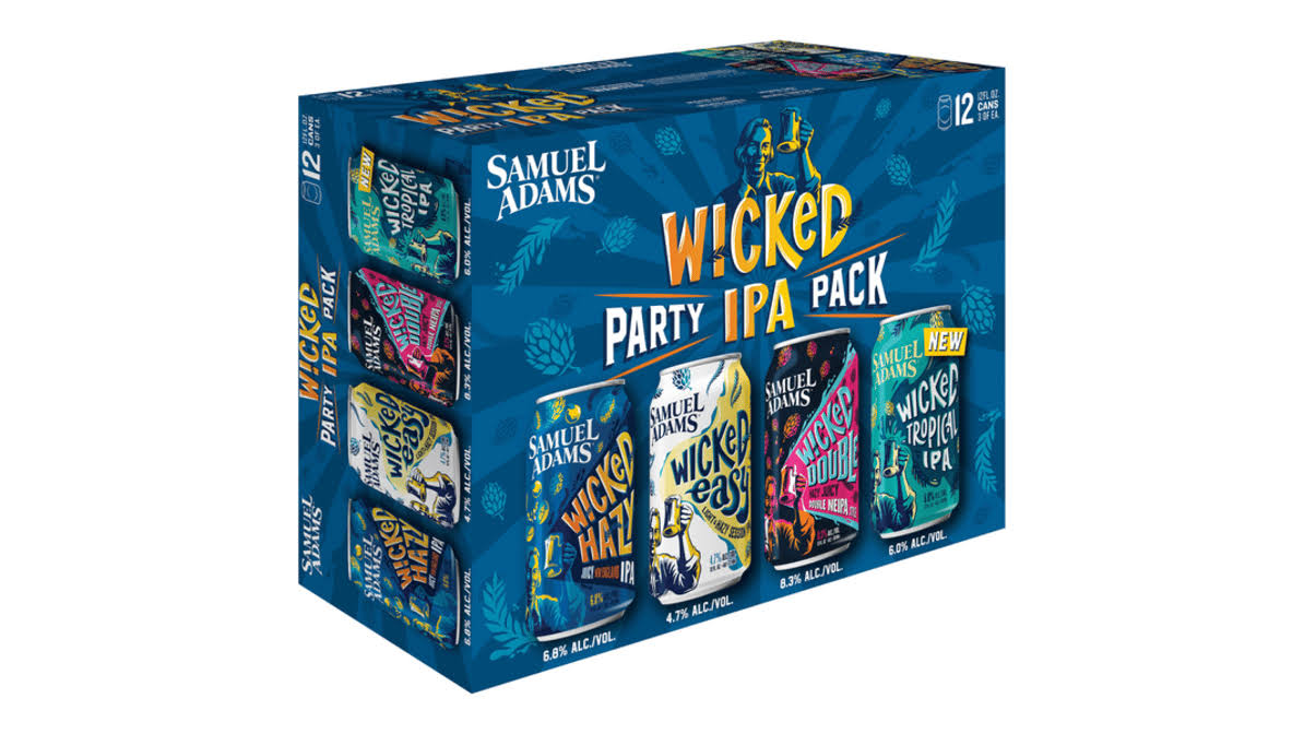Samuel Adams Beer, Wicked IPA, Party Pack - 12 pack, 12 fl oz cans