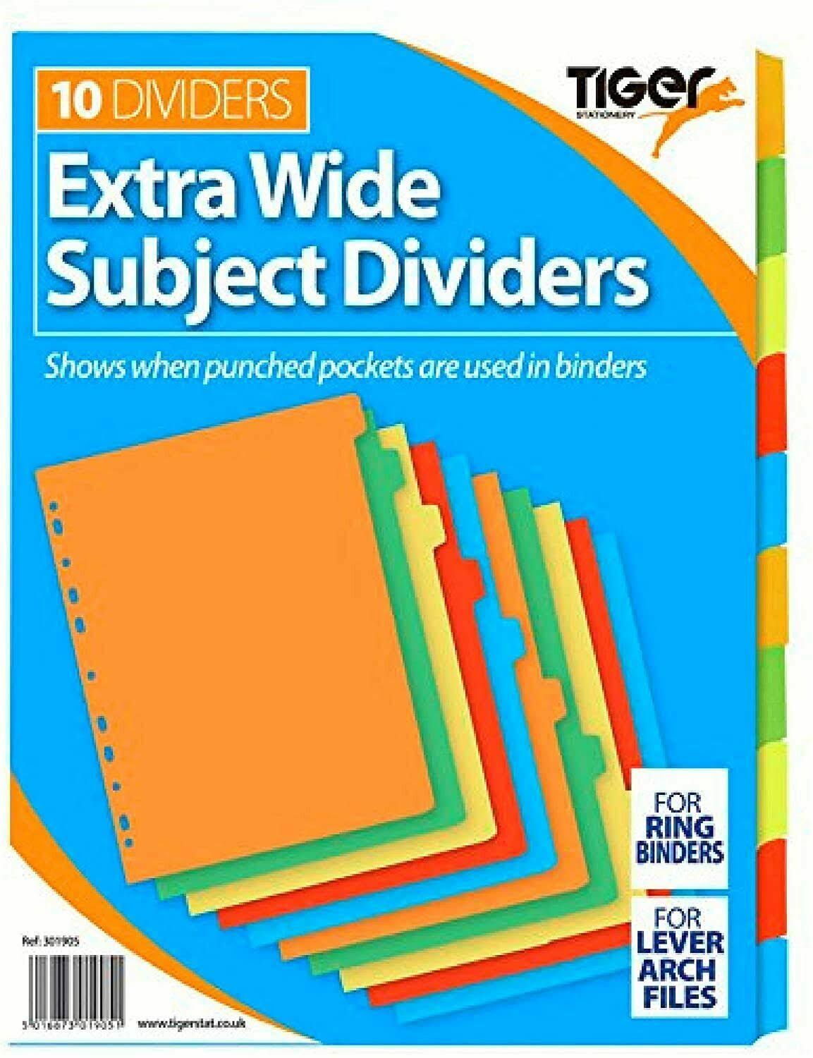 A4 Extra Wide 10 Part Card Dividers