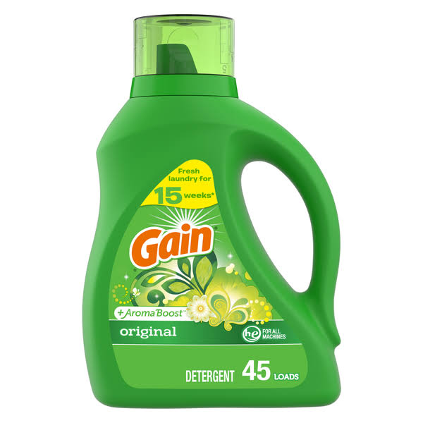 Gain Aroma Boost Liquid Laundry Detergent, Original Scent, 48 Loads, HE Compatible - 150 fl oz