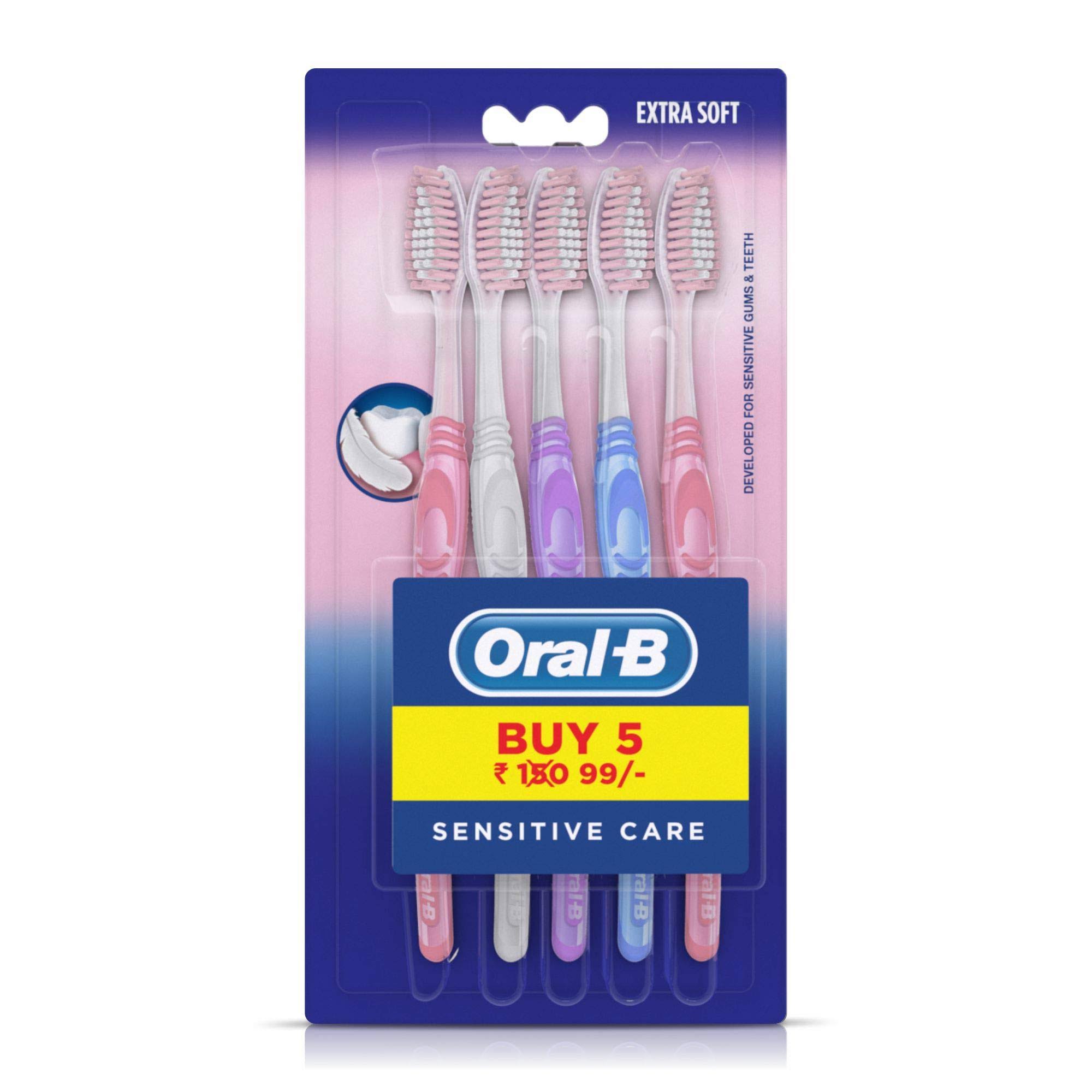 Oral B Sensitive Care Toothbrush, Extra Soft (Pack of 5)