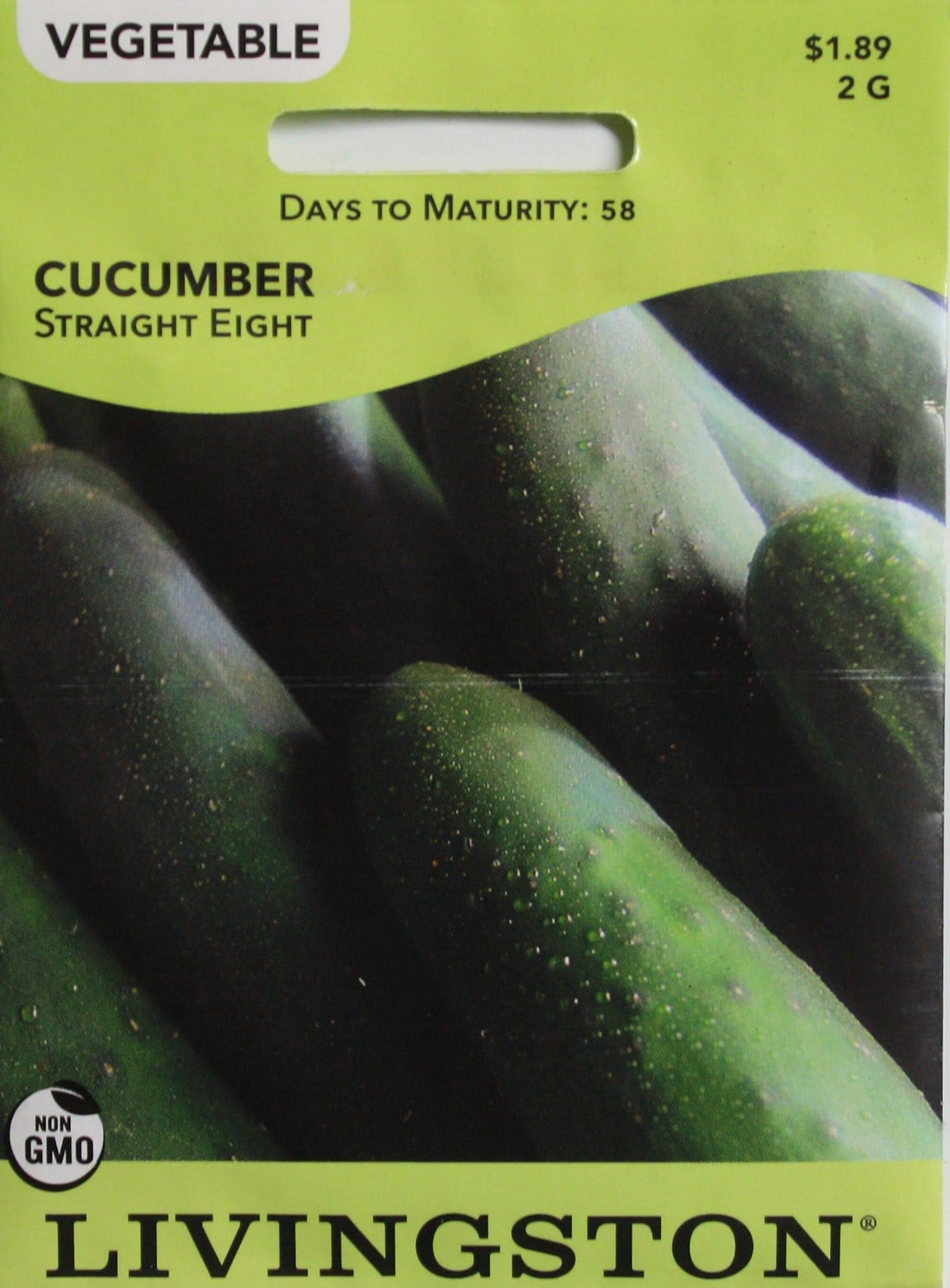 Livingston Seed Cucumber Straight Eight Seeds Packet