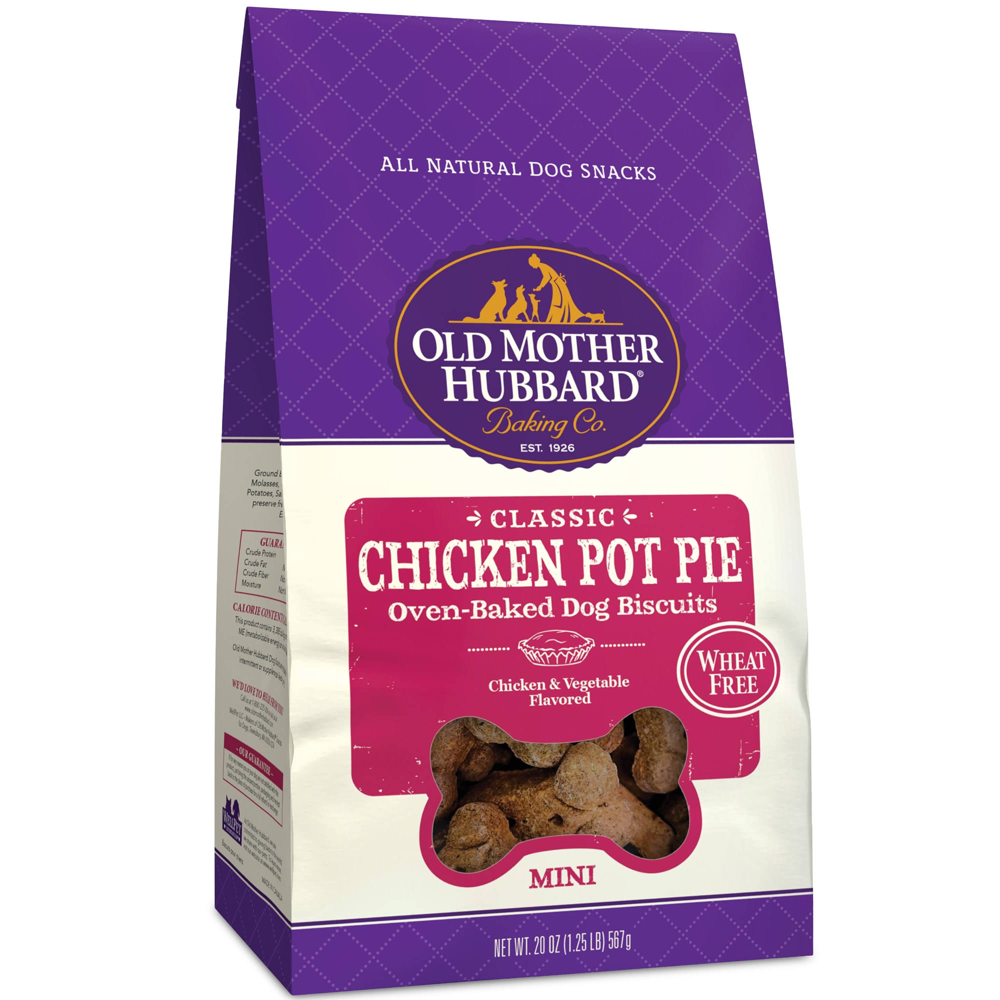 Old Mother Hubbard Mini Classic Chicken Pot Pie Biscuits Baked Dog Treats 20 oz