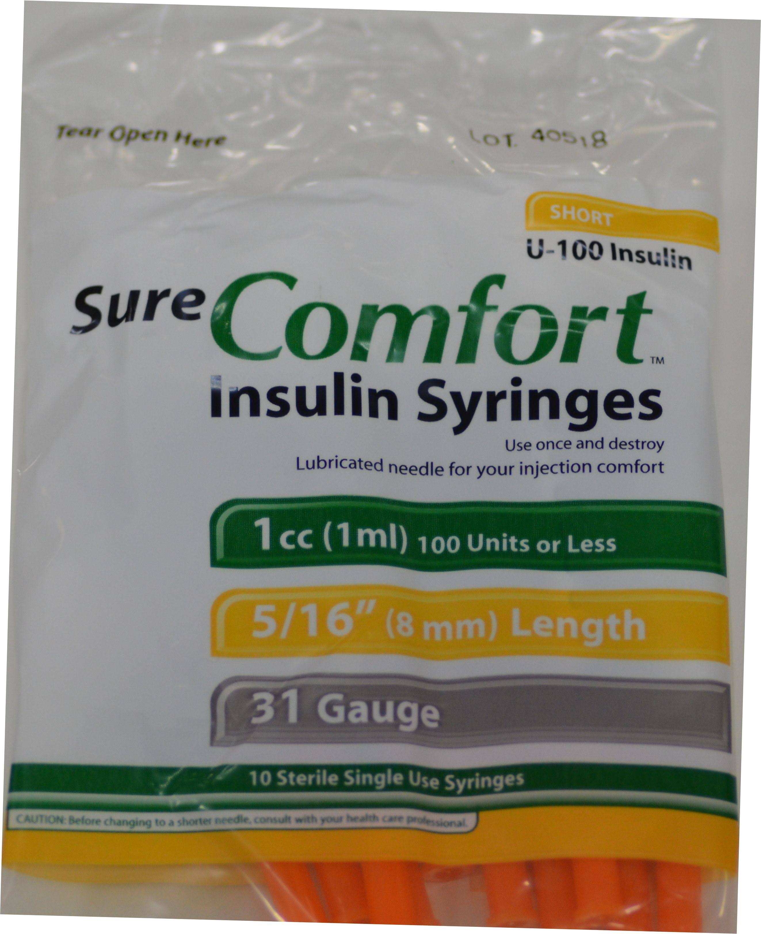 Sure Comfort Insulin Syringes - 31ct