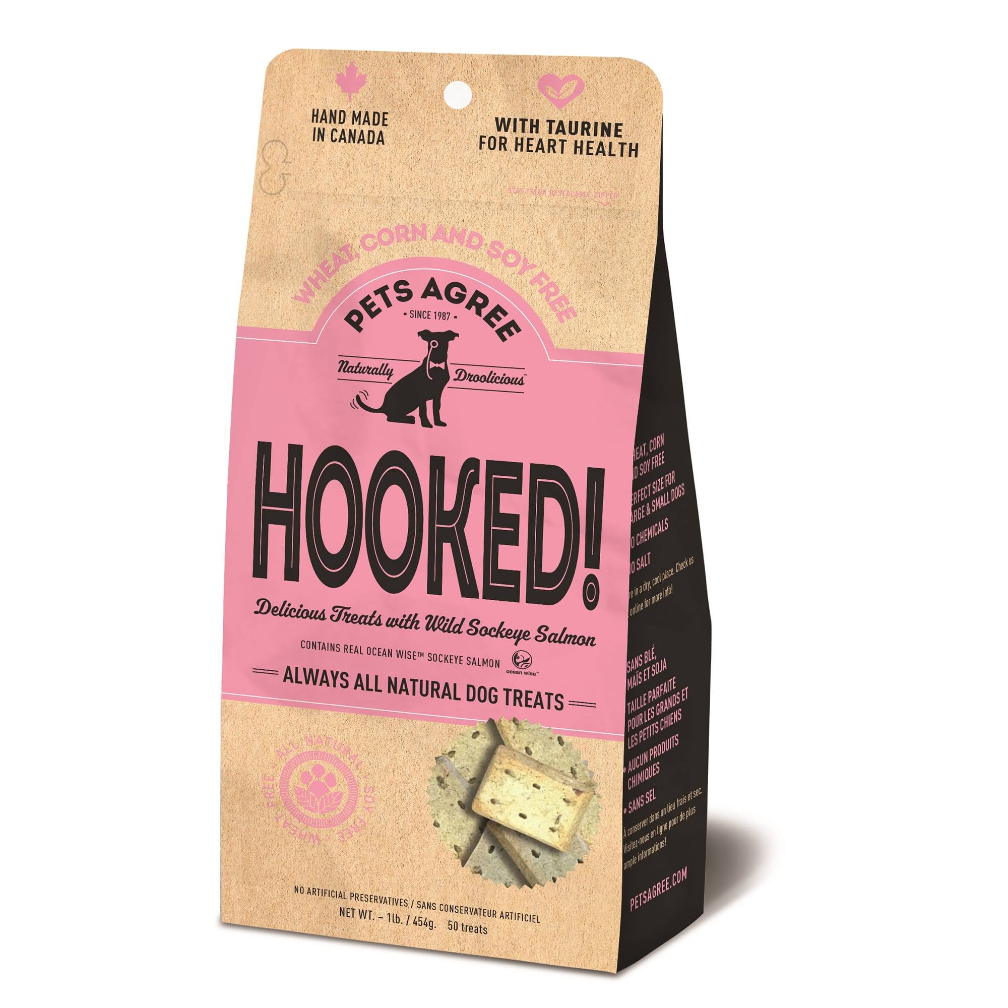 Hooked Delicious Dog Treats - Salmon, 1lb