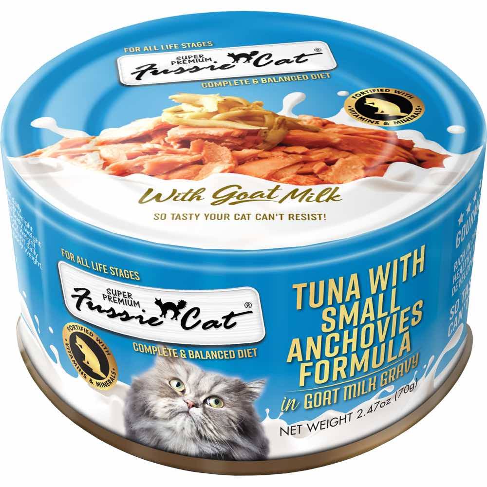 Fussie Cat Tuna with Small Anchovies in Goat Milk Cat Food
