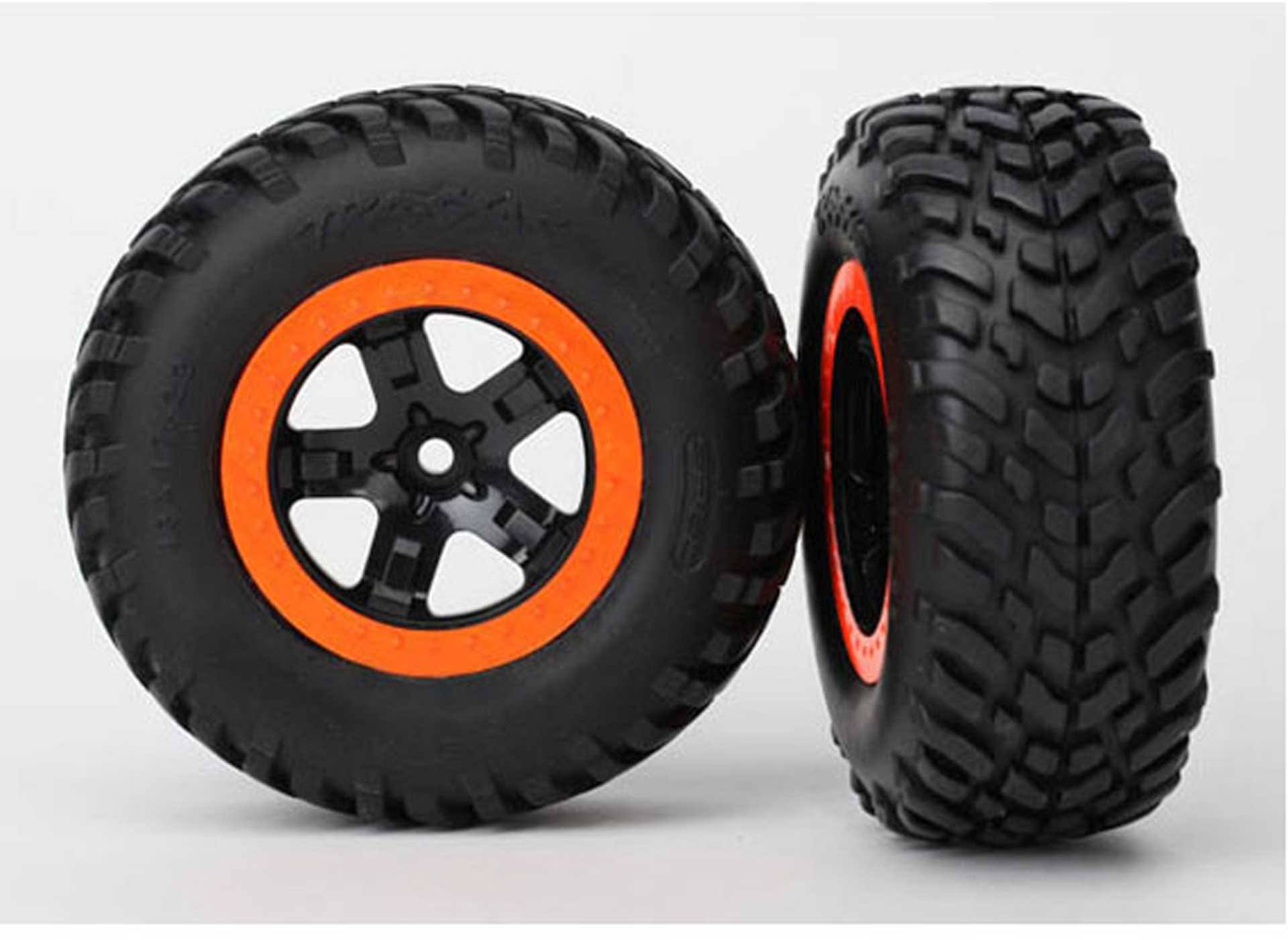 Traxxas Tires Wheels S1 Compound SCT Black Orange Beadlock WH TRX5863R