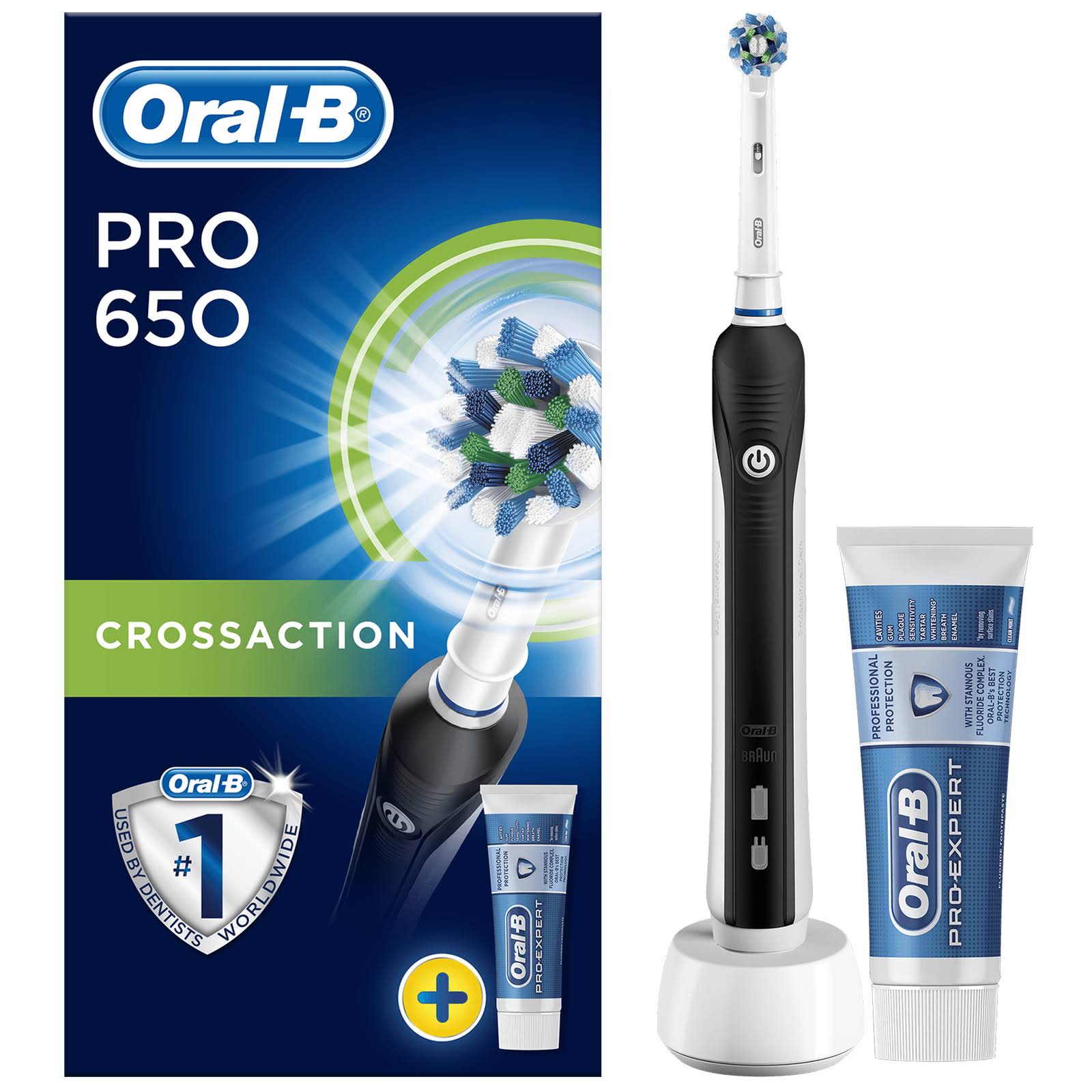 Oral-B Pro 650 3D Crossaction Electric Toothbrush - with Toothpaste
