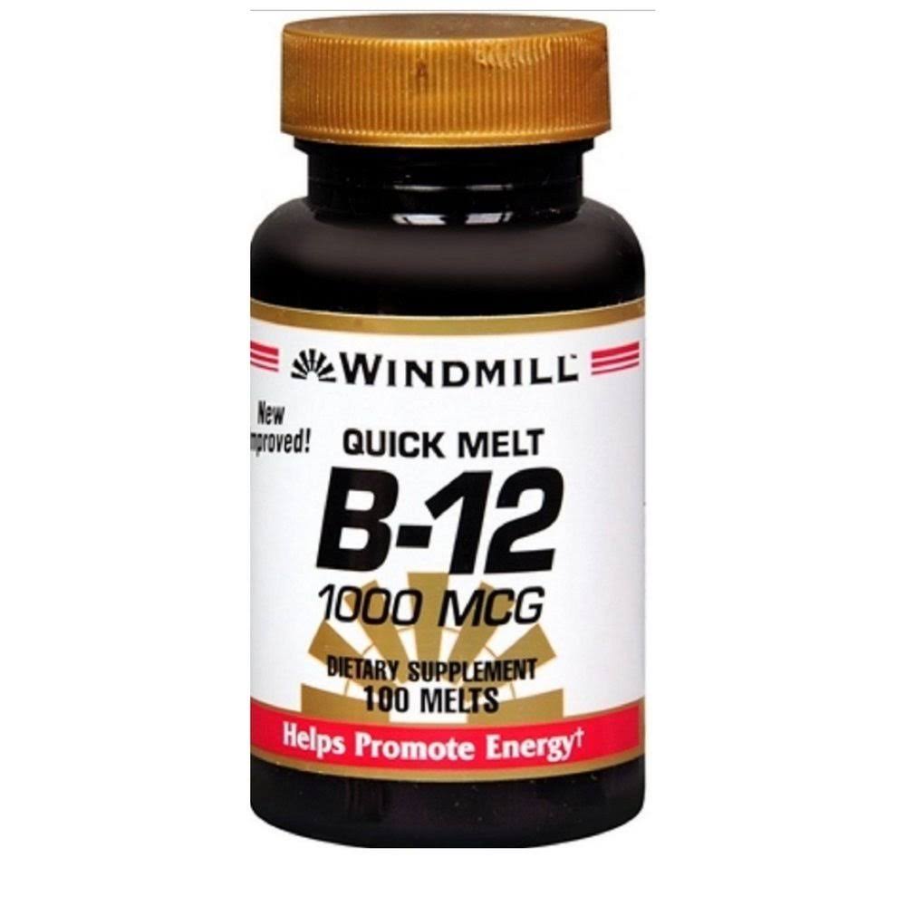 Windmill Health Vitamin B12, 1000mcg, Sublingual 100 Tabs (Pack of 1)