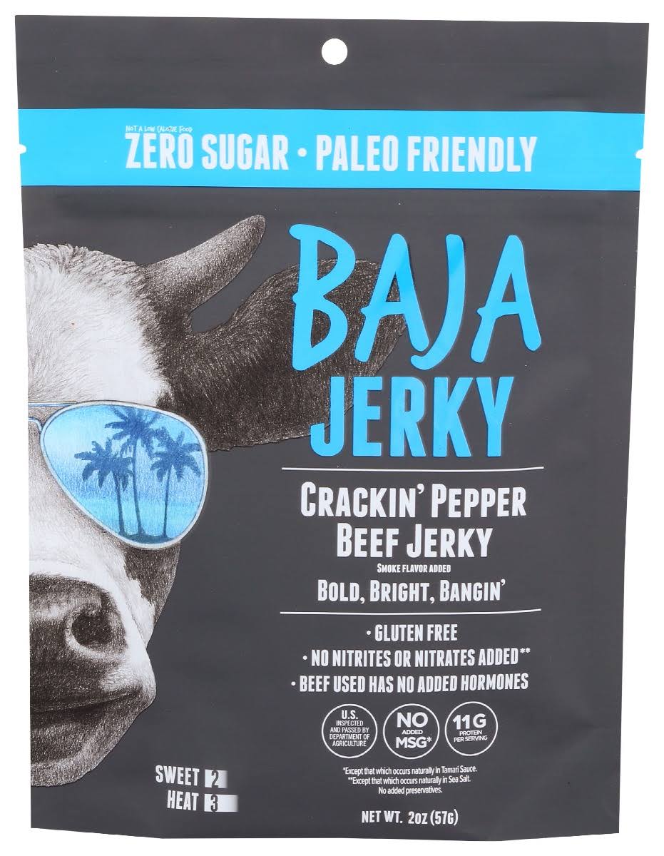 Baja Jerky Beef Jerky Crackin Pepper 2 oz (57 g)