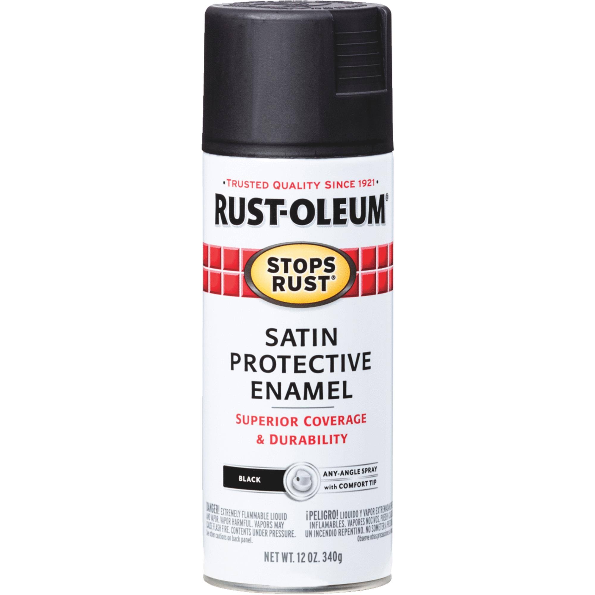 Rust-Oleum Satin Spray Paint - Black, 340g