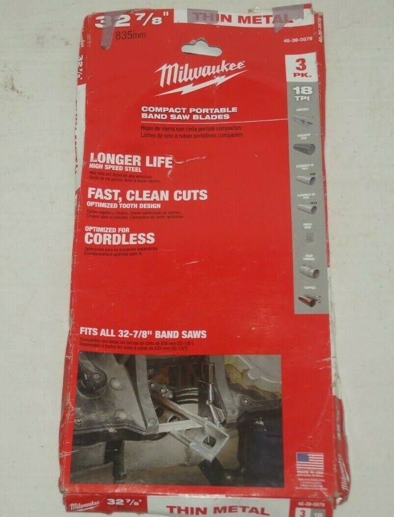 Milwaukee 48-39-0579 32-7/8" 18tpi Band Saw Blade, Compact, 3 Pack NEW/Open Box