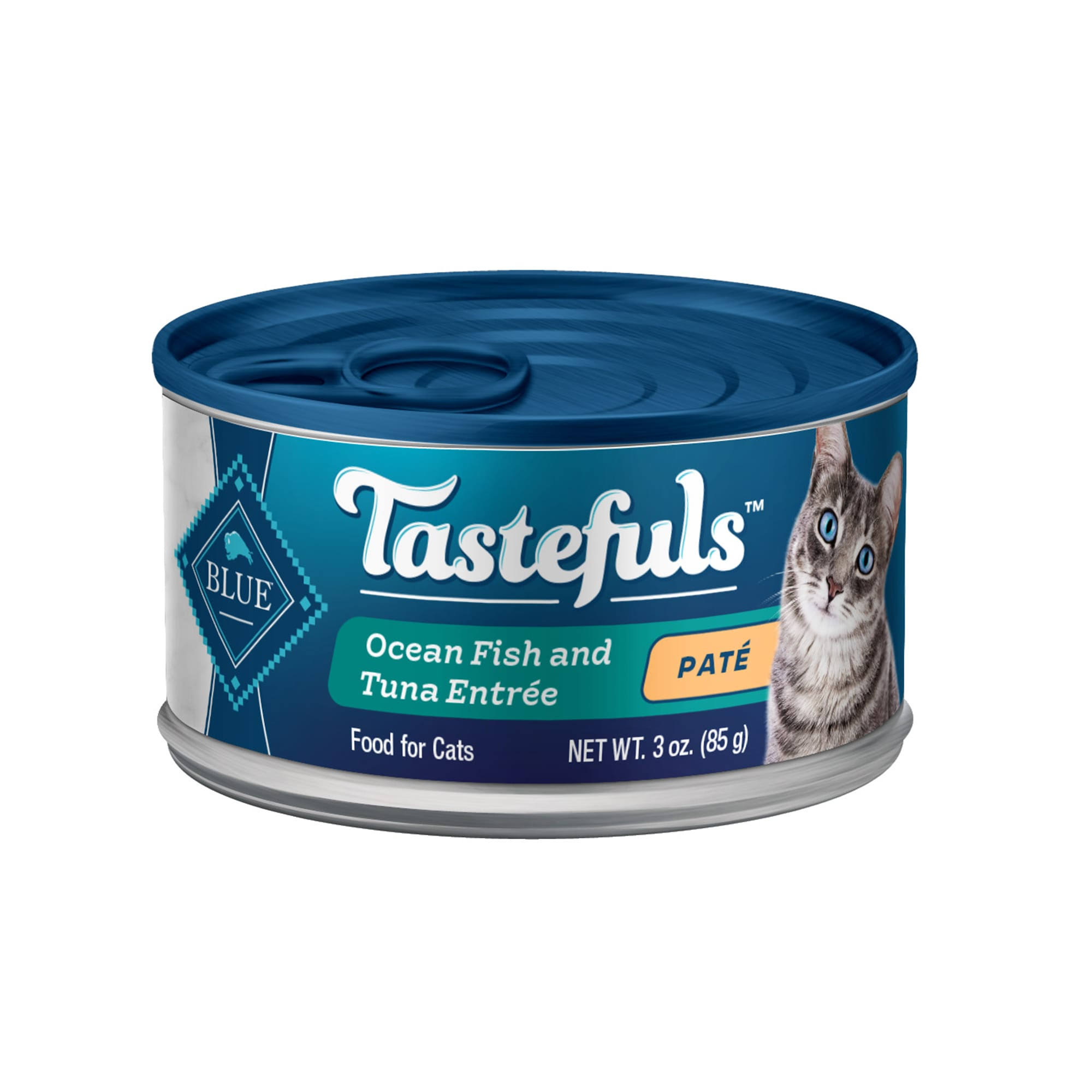 Blue Buffalo Blue Tastefuls Food For Cats, Ocean Fish and Tuna Entree, Pate, Adult - 3 oz