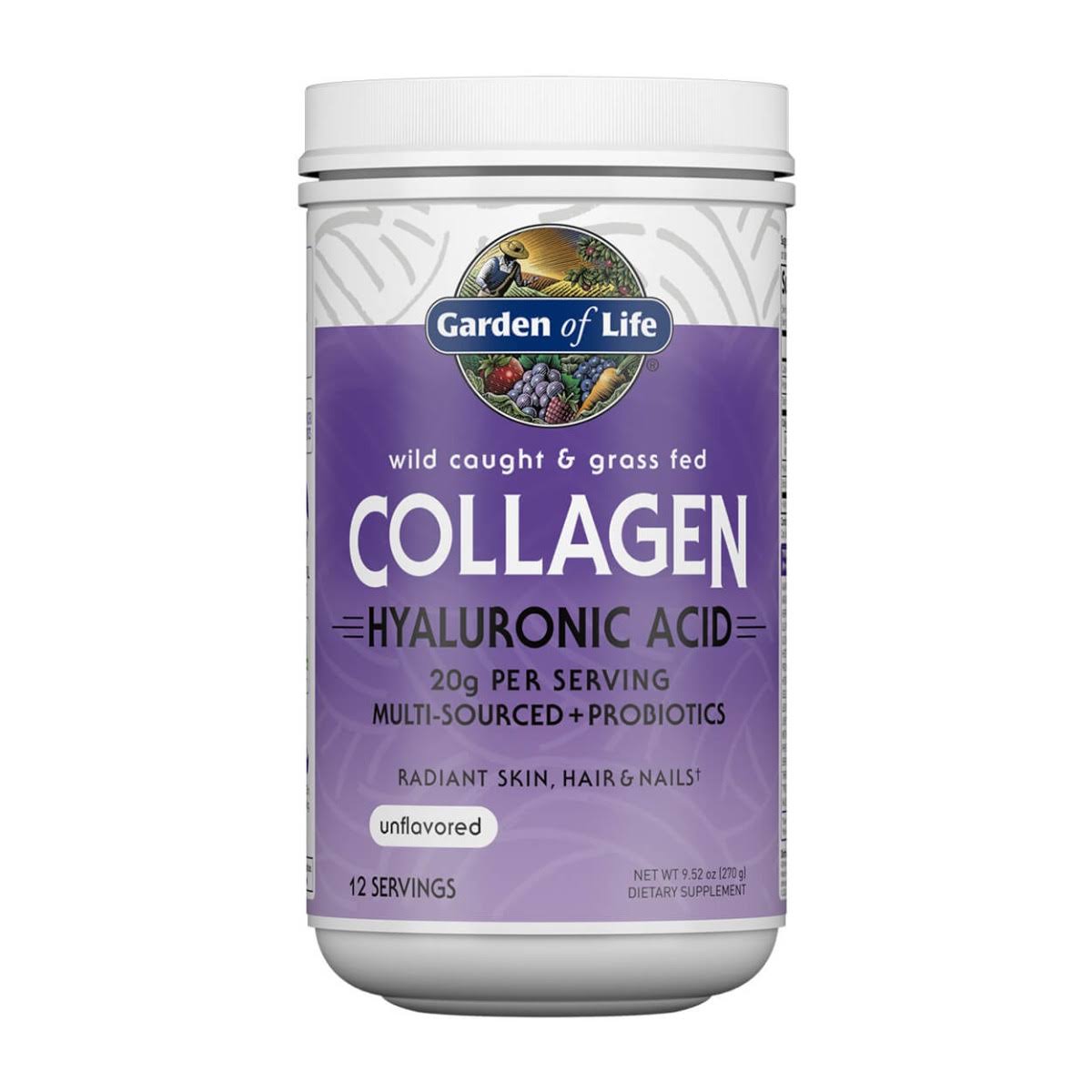 Garden of Life, Wild Caught & Grass Fed Collagen, Hyaluronic Acid, Unflavored
