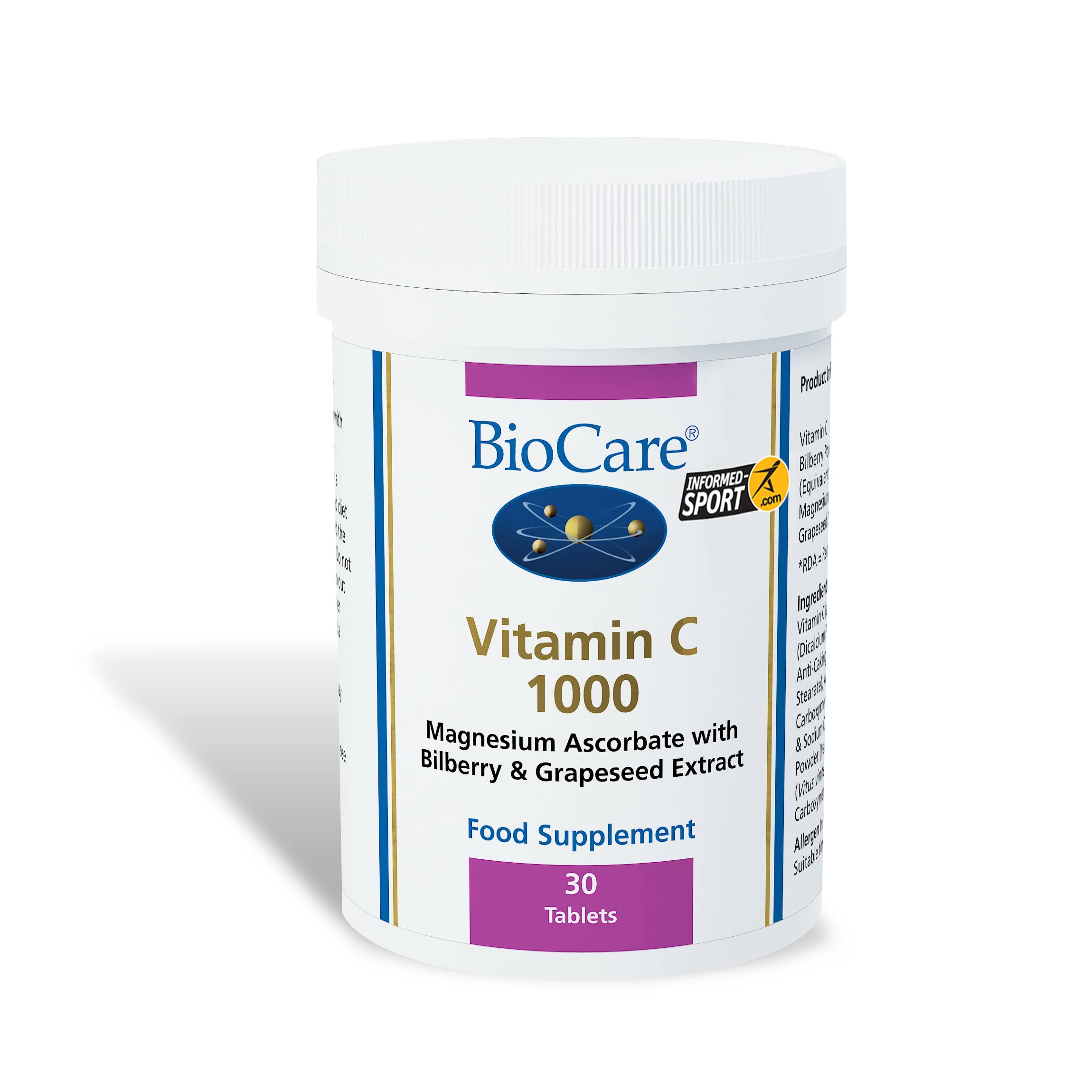 Biocare Vitamin C 1000mg Food Supplement - 30 Tablets