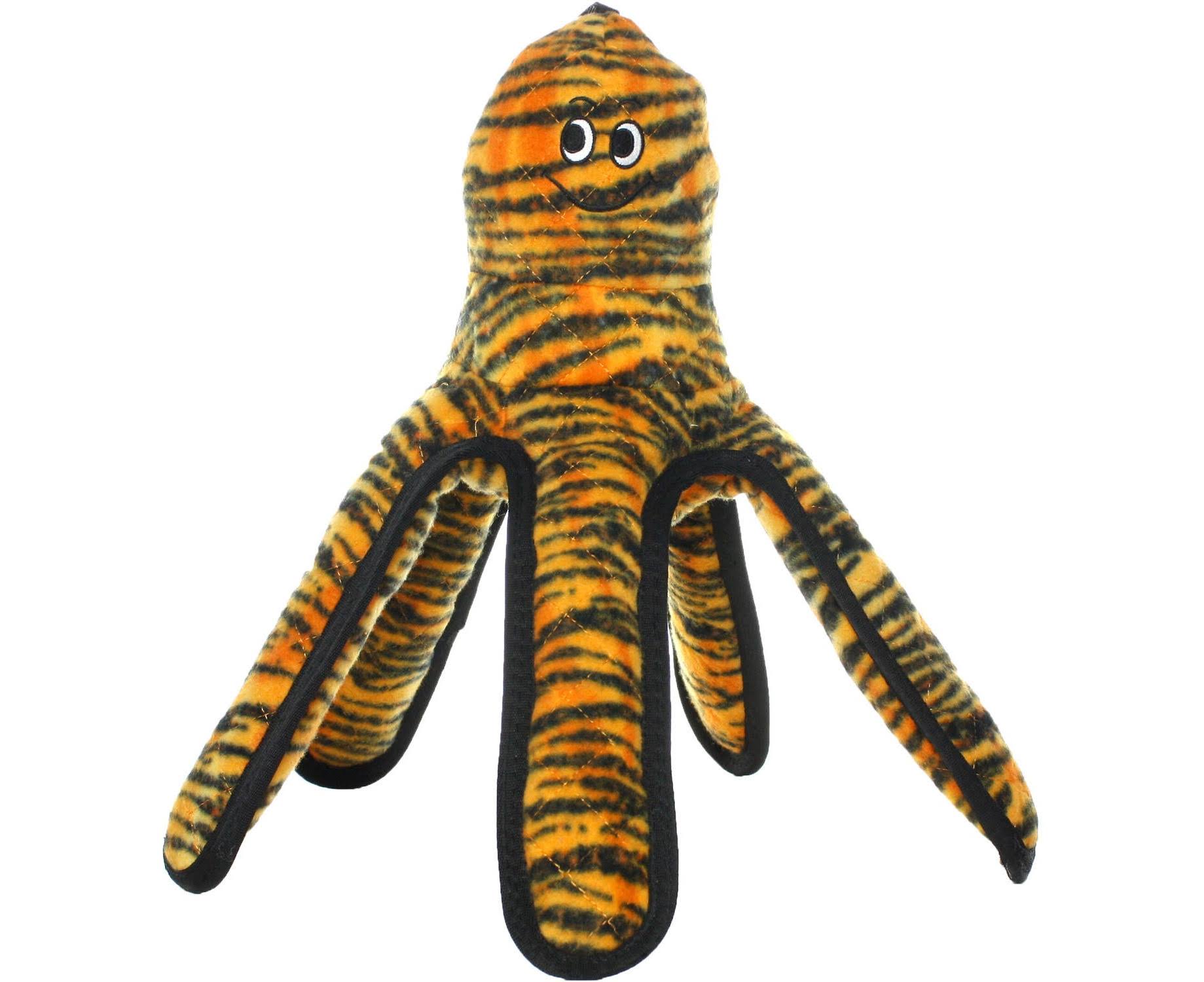 Tuffy Mega Creature Large Octopus Dog Toy - Tiger Print