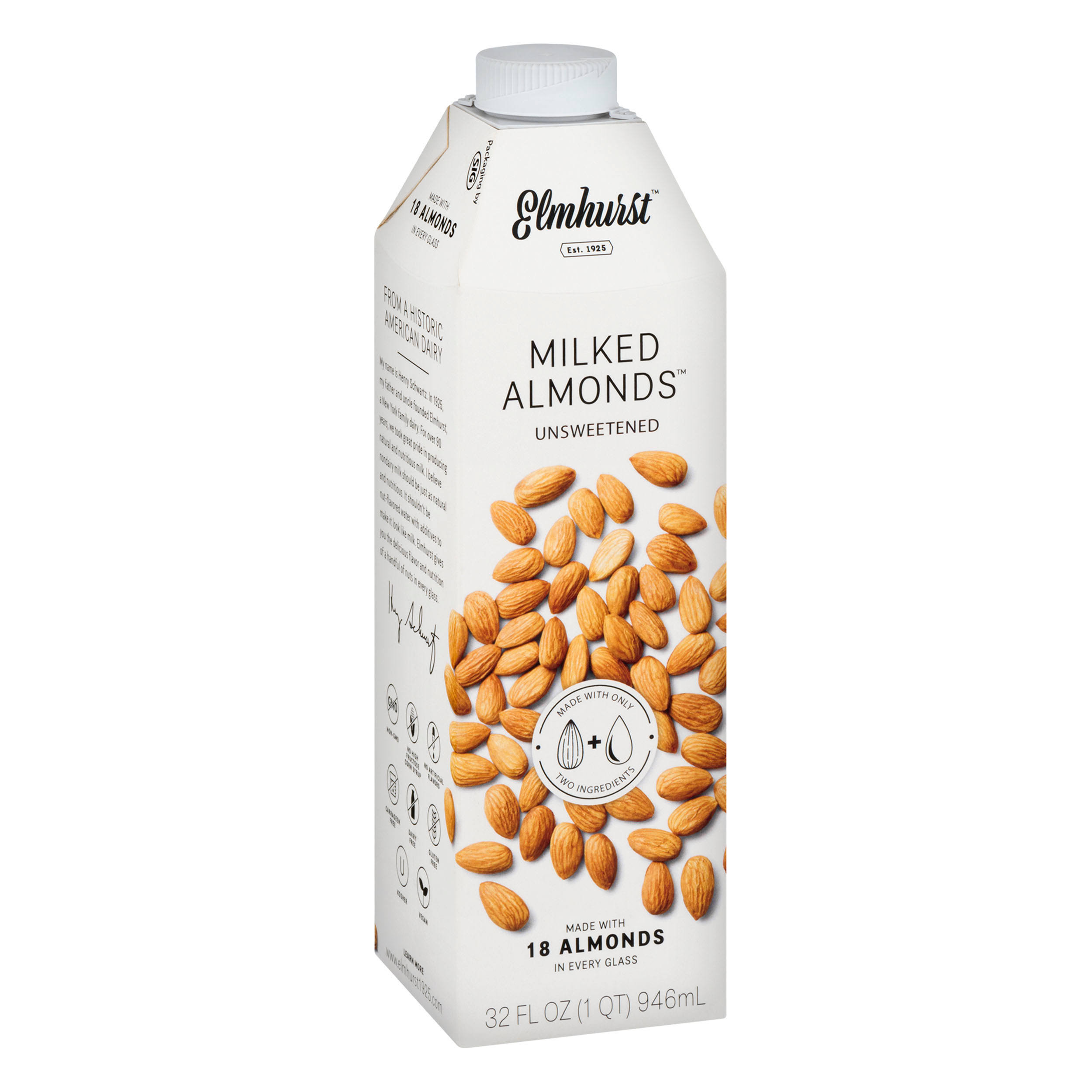 Elmhurst Unsweetened Milked Almonds - 32oz