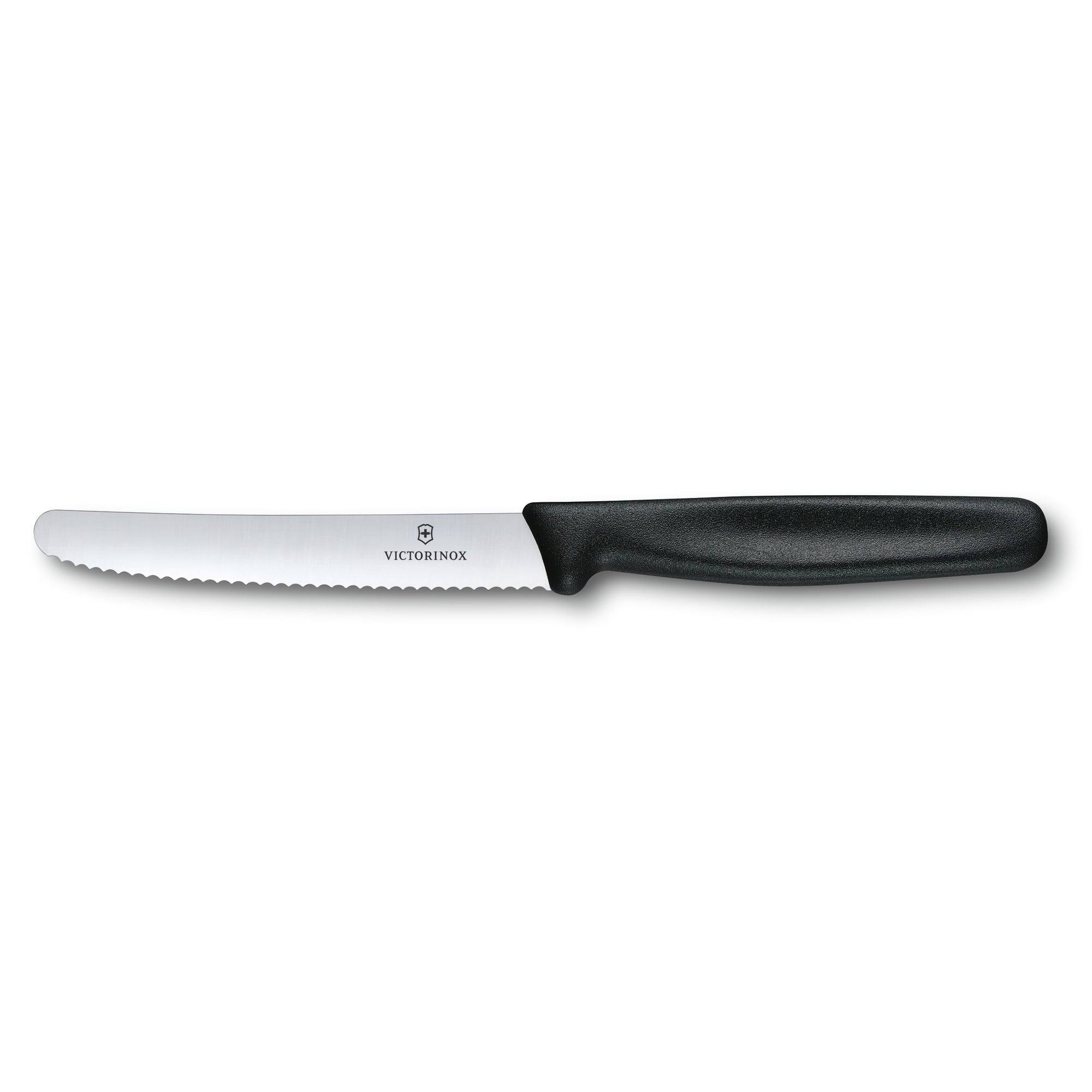 Victorinox Steak Knife - Black, Round, Serrated
