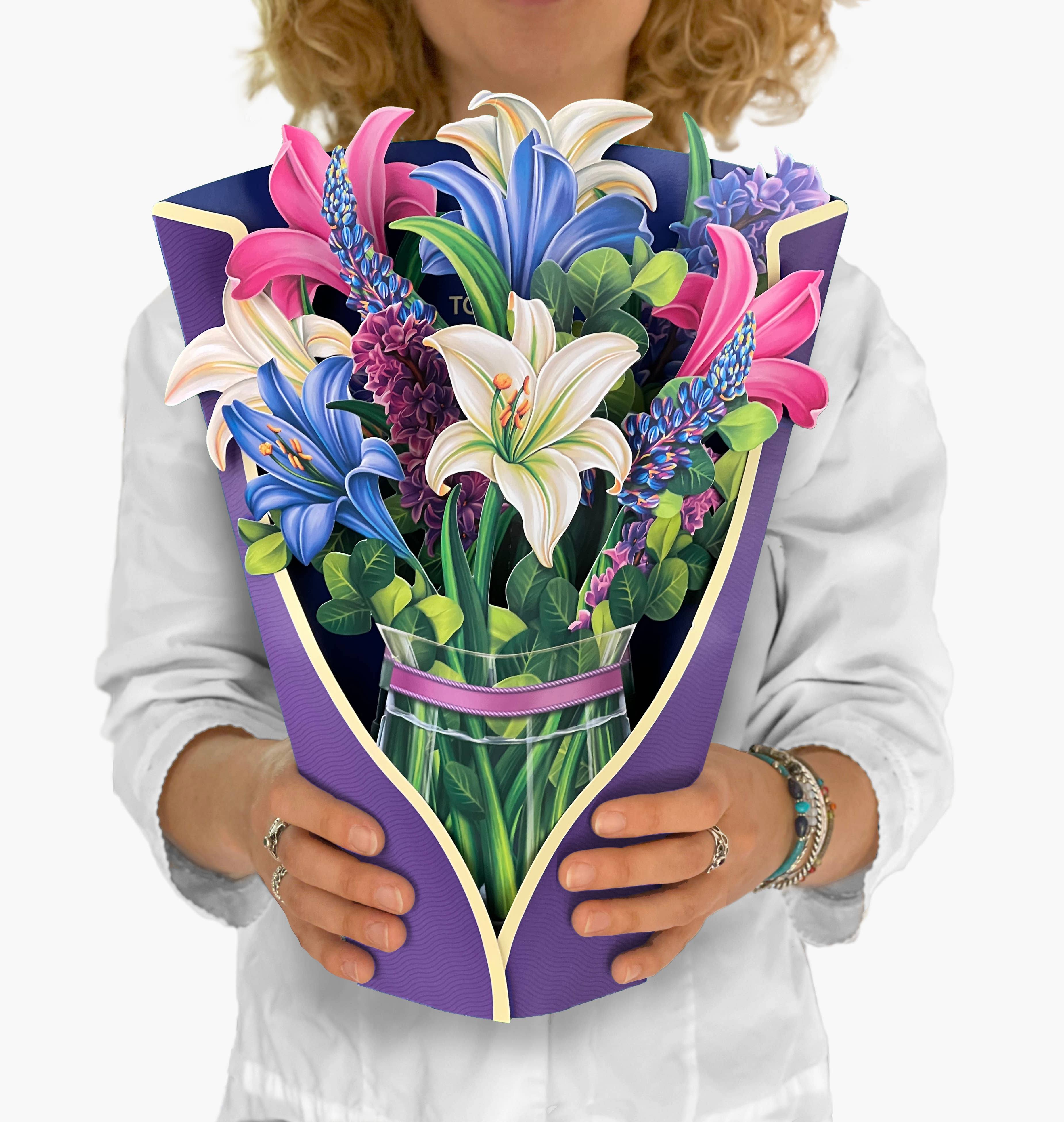 Lilies & Lupines Pop Up 3D Greeting Card