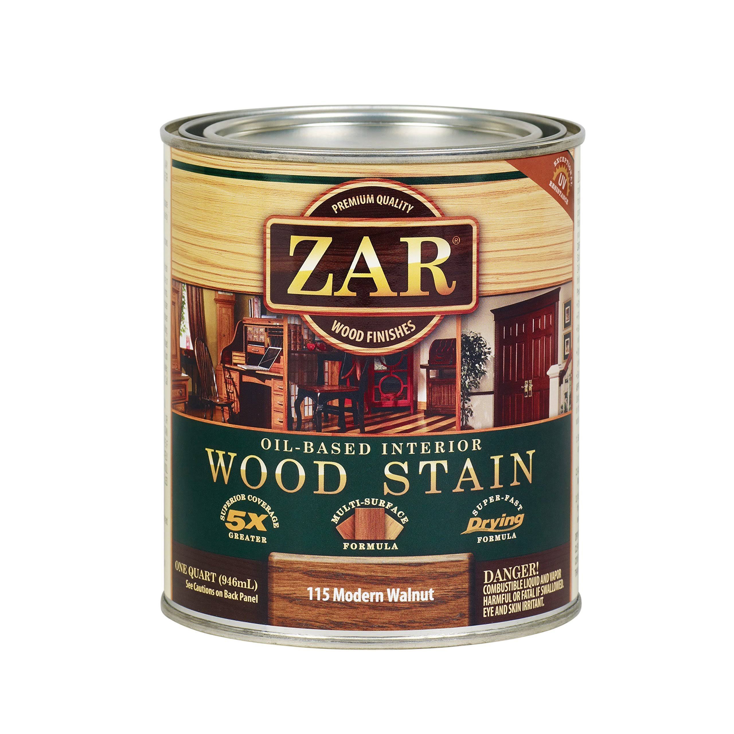 Zar Interior Oil Based Wood Stain - 115 Modern Walnut, 1 Quart