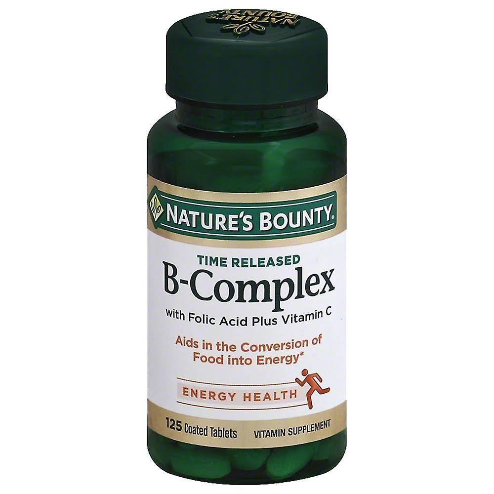 Nature's Bounty Time Released B Complex Dietary Supplement Tablets - 125 Pack