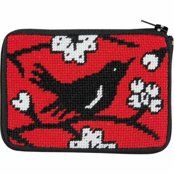 Stitch & Zip Coin / Credit Card Case Needlepoint Kit - SZ196 Blackbird