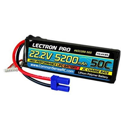Common Sense RC Lectron Pro 22.2V 5200mAh 50C Lipo Battery w/ EC5 Plug
